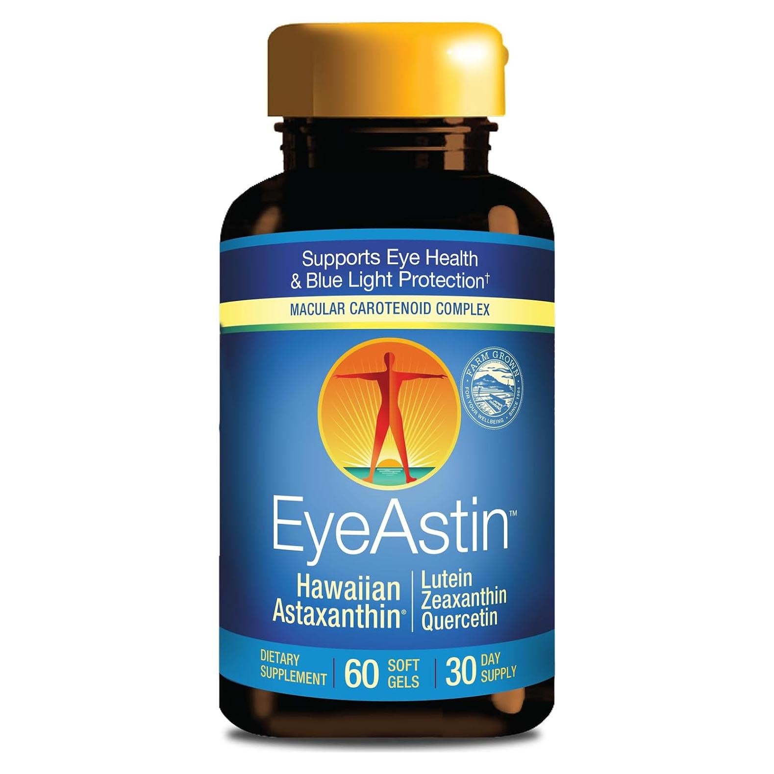 EyeAstin BioAstin Astaxantina con Luteína y Zeaxantina 60 Cápsulas