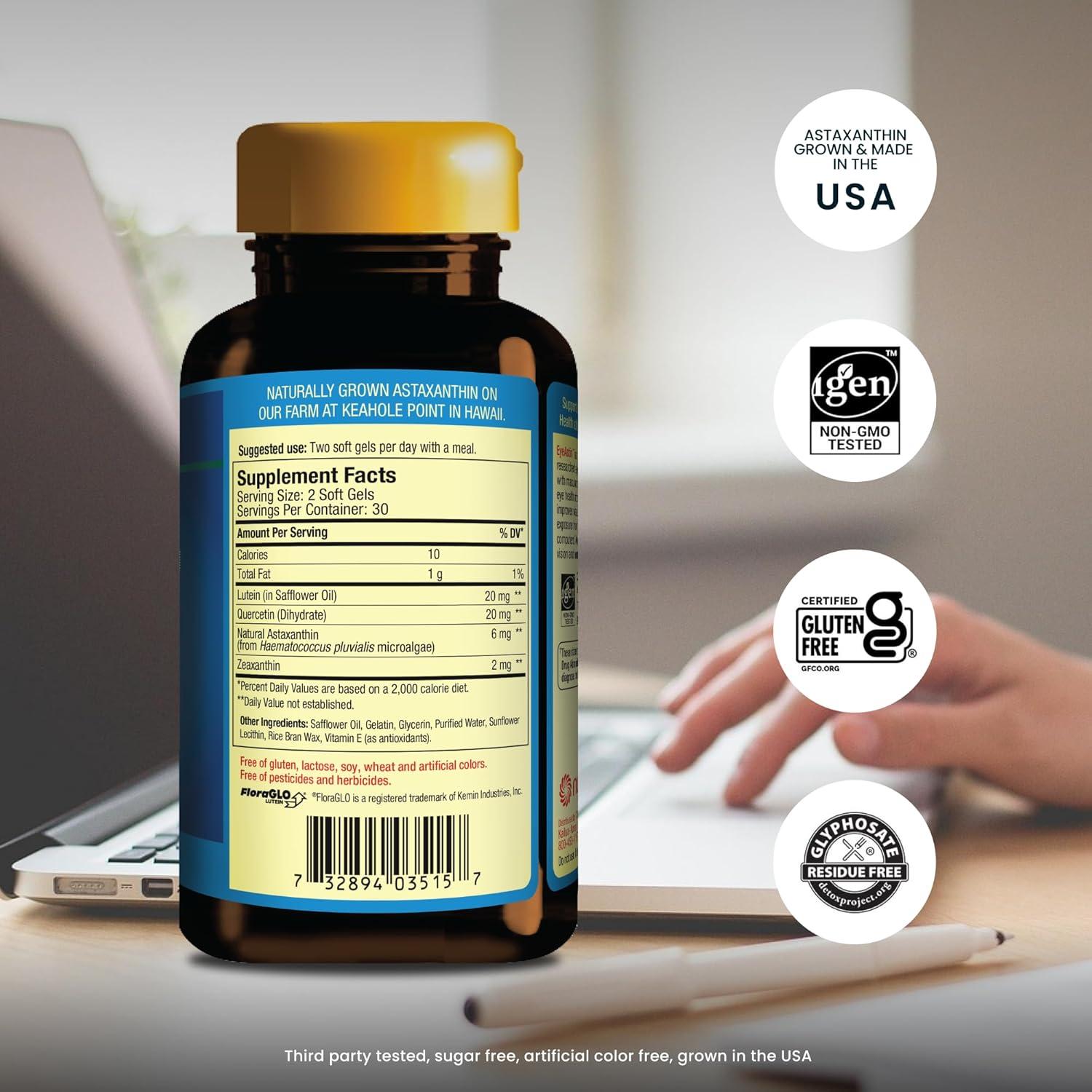 EyeAstin BioAstin Astaxantina con Luteína y Zeaxantina 60 Cápsulas