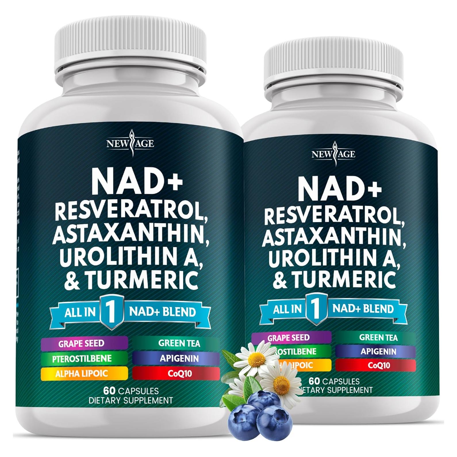 Suplemento NEW AGE NAD+ Vegano 120 Cápsulas Antioxidantes