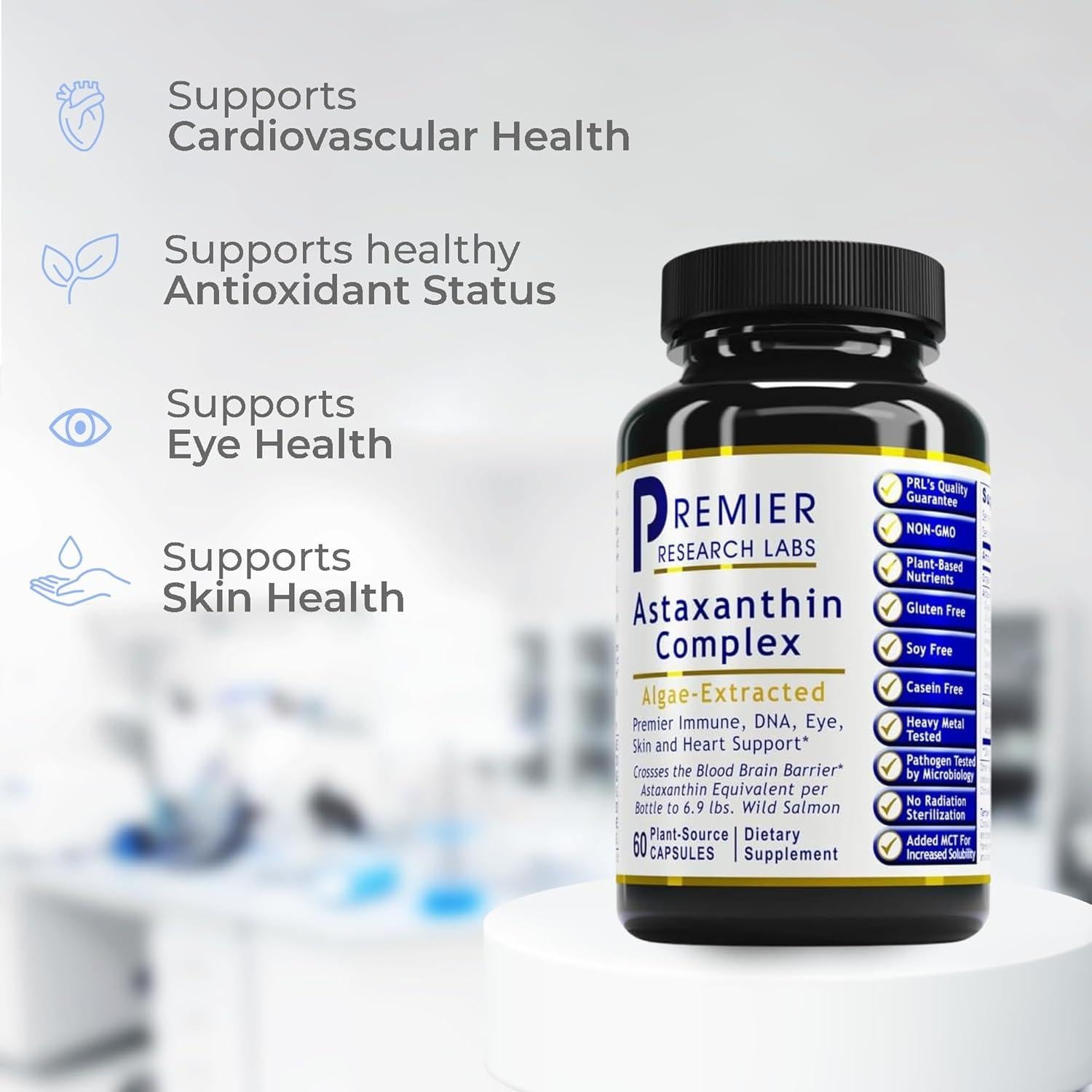 Astaxantina 4mg Premier Research Labs - 60 Cápsulas Vegetarianas