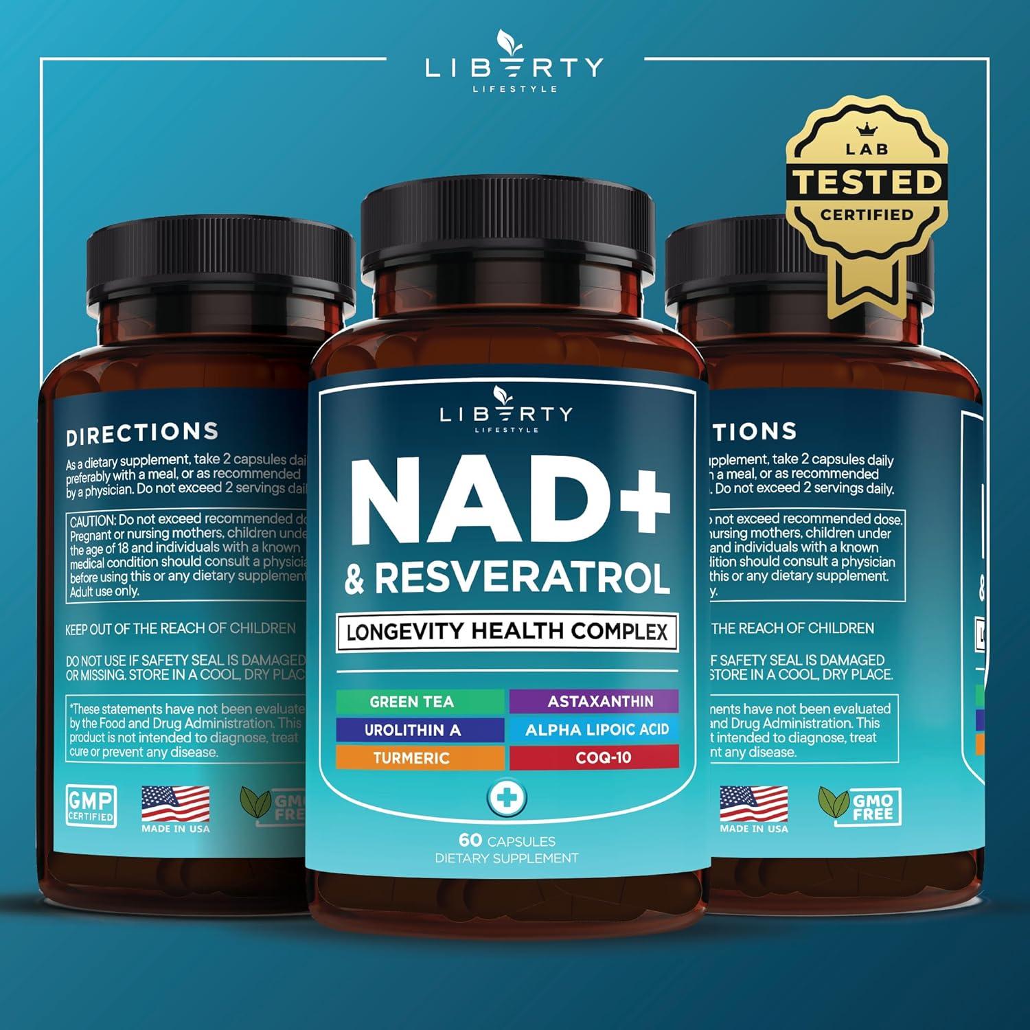 Suplemento NAD+ 300 mg Liberty Lifestyle - 60 Cápsulas Veganas