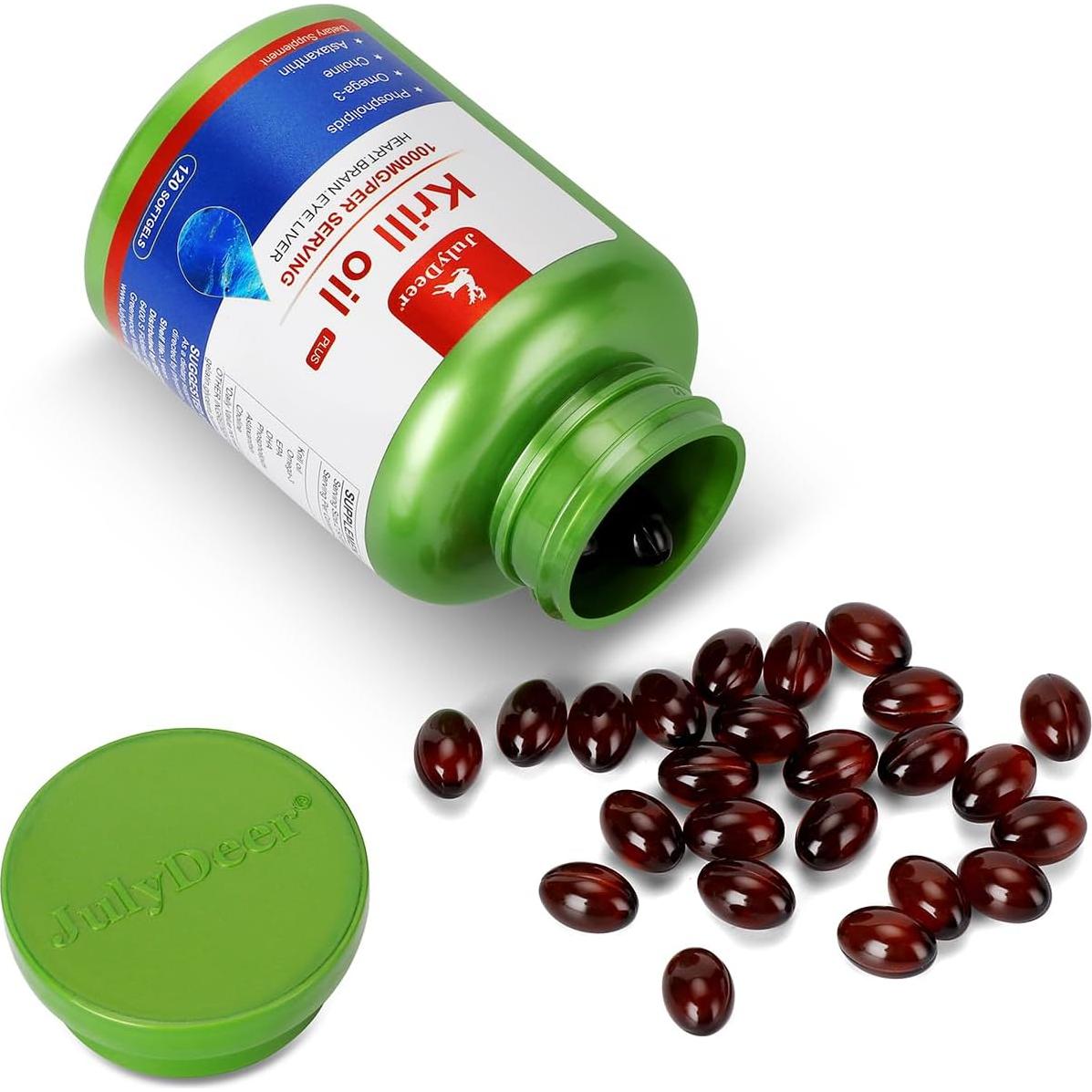 Aceite de Krill 1000 mg JulyDeer 120 Softgels Omega-3