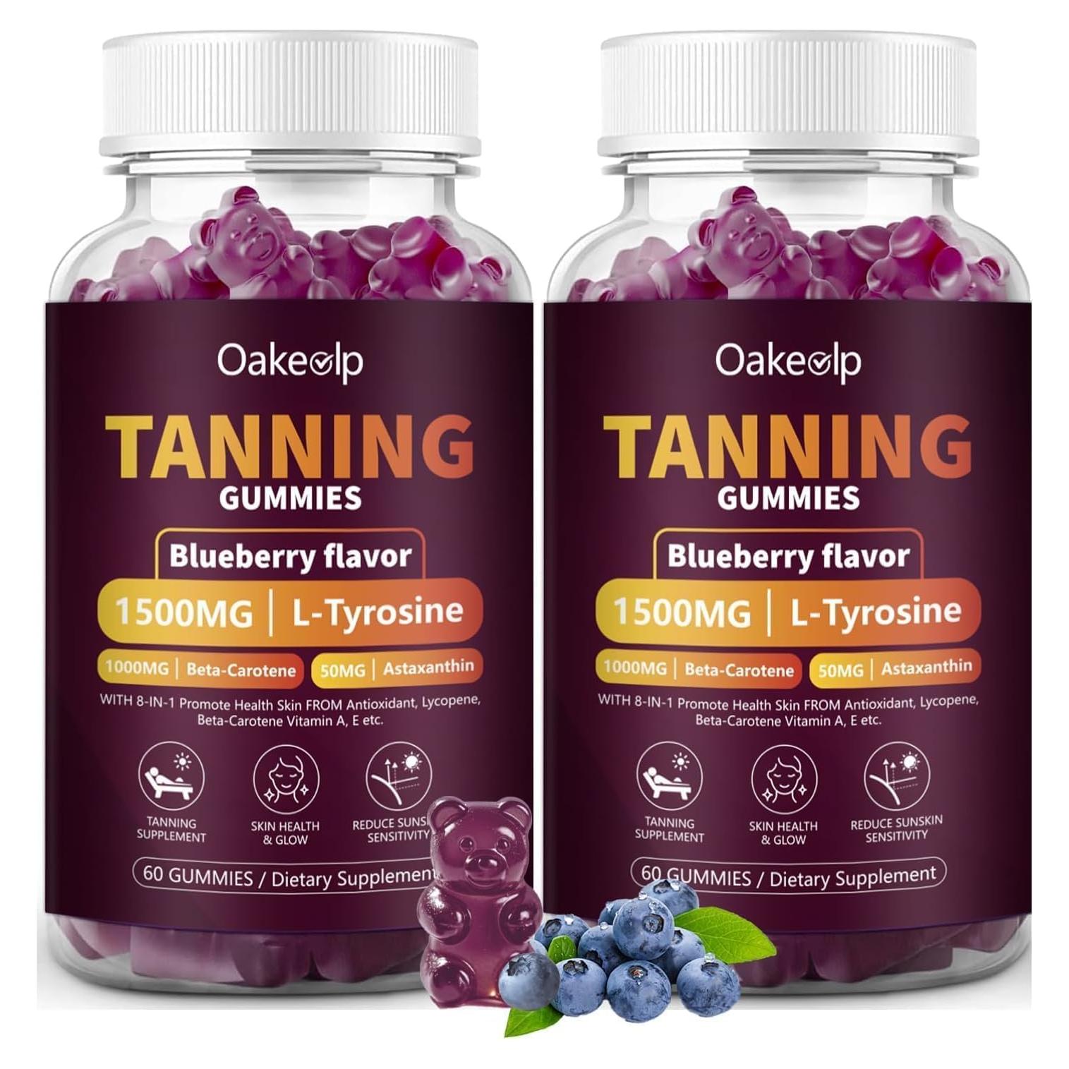 Gomitas bronceadoras Oakevlp 60 unidades 1500mg L-Tirosina