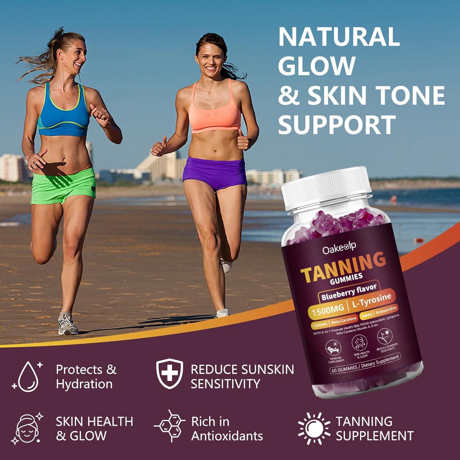 Gomitas bronceadoras Oakevlp 60 unidades 1500mg L-Tirosina