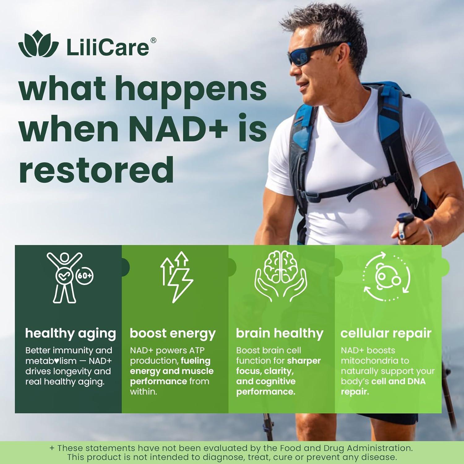 Suplemento Liposomal NAD+ 1000mg | Lilicare | Antienvejecimiento