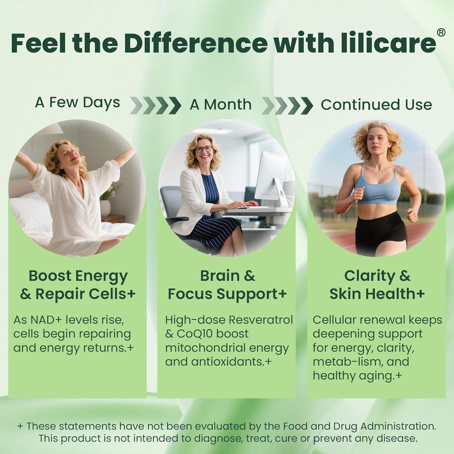 Suplemento Liposomal NAD+ 1000mg | Lilicare | Antienvejecimiento