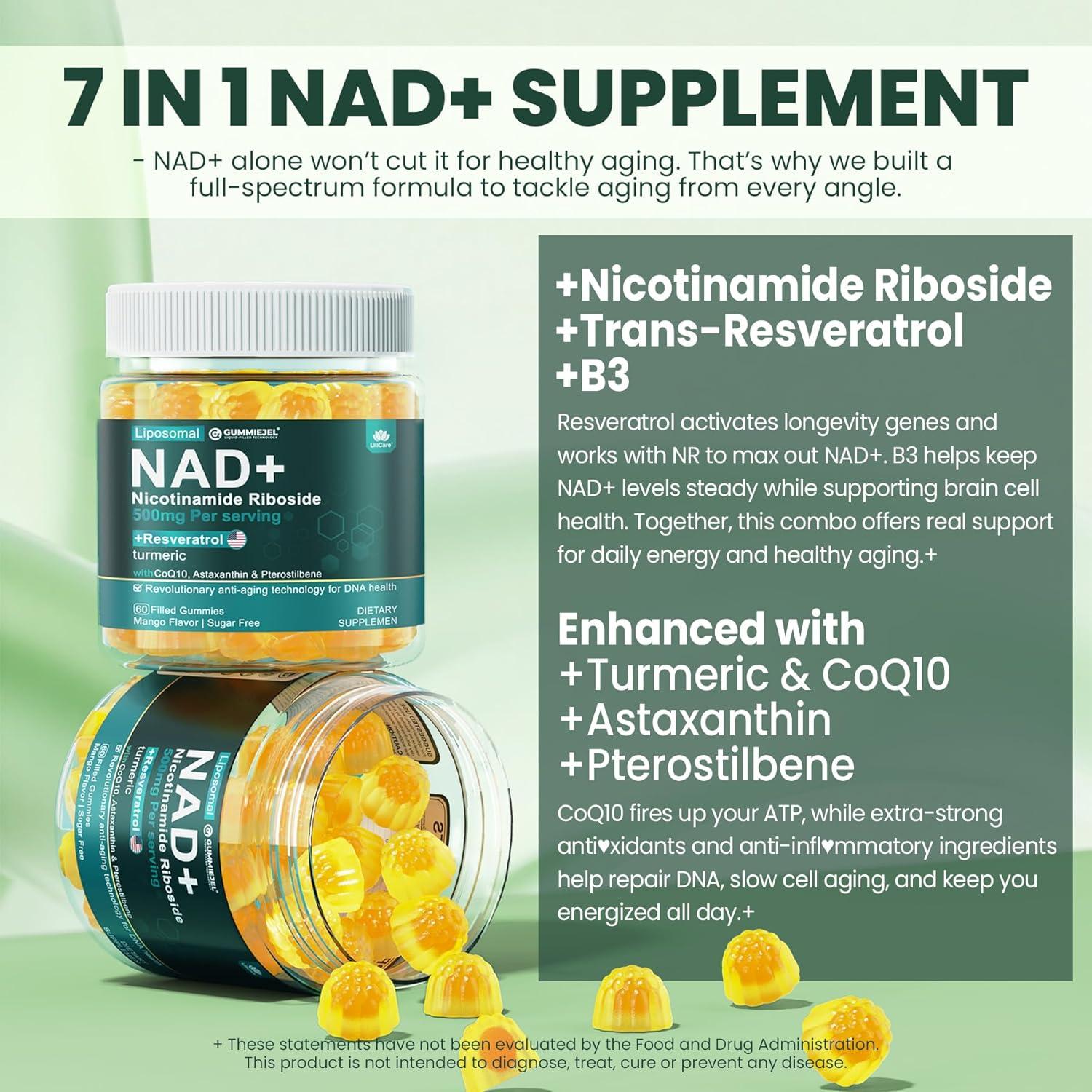 Suplemento Liposomal NAD+ 1000mg | Lilicare | Antienvejecimiento