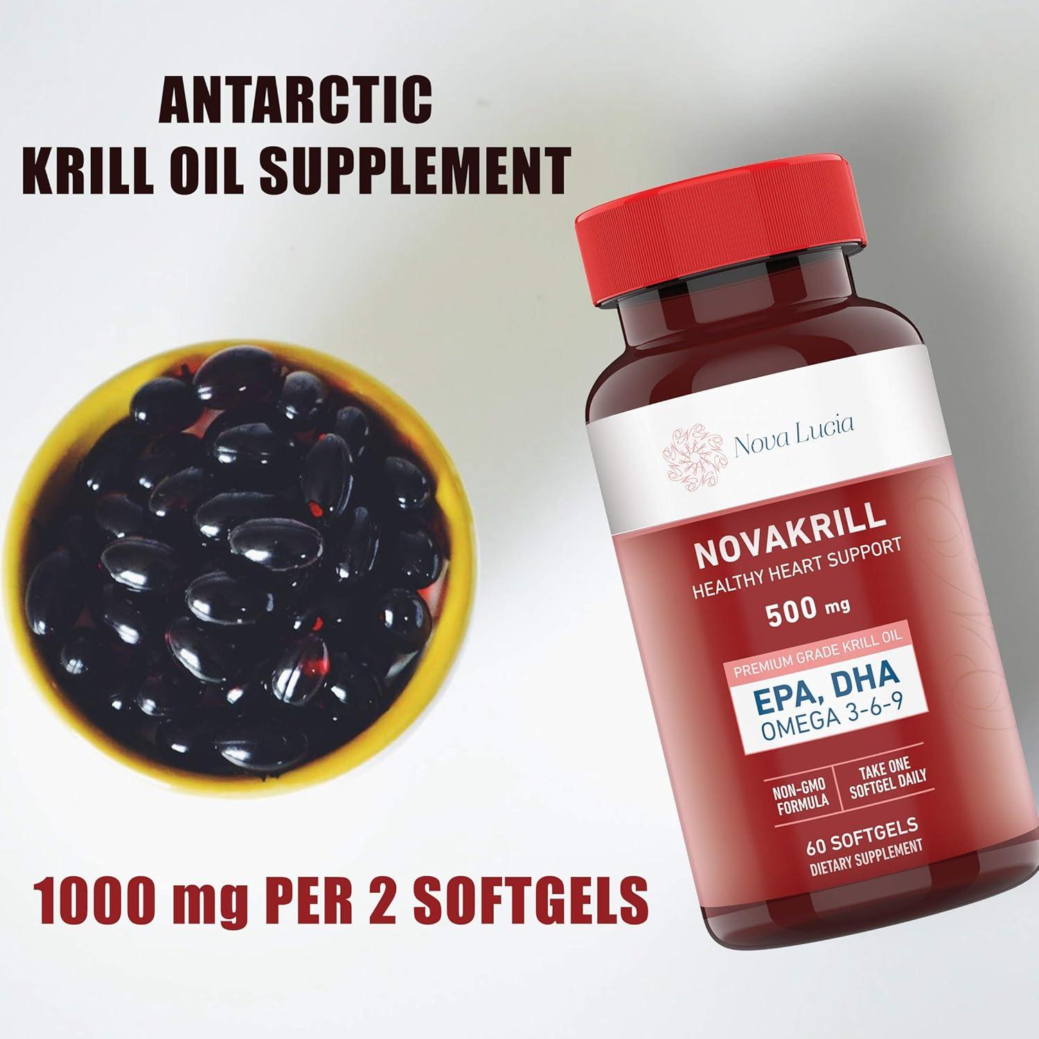 Suplemento Omega 3 NovaKrill 1000mg - 60 Cápsulas Blandas