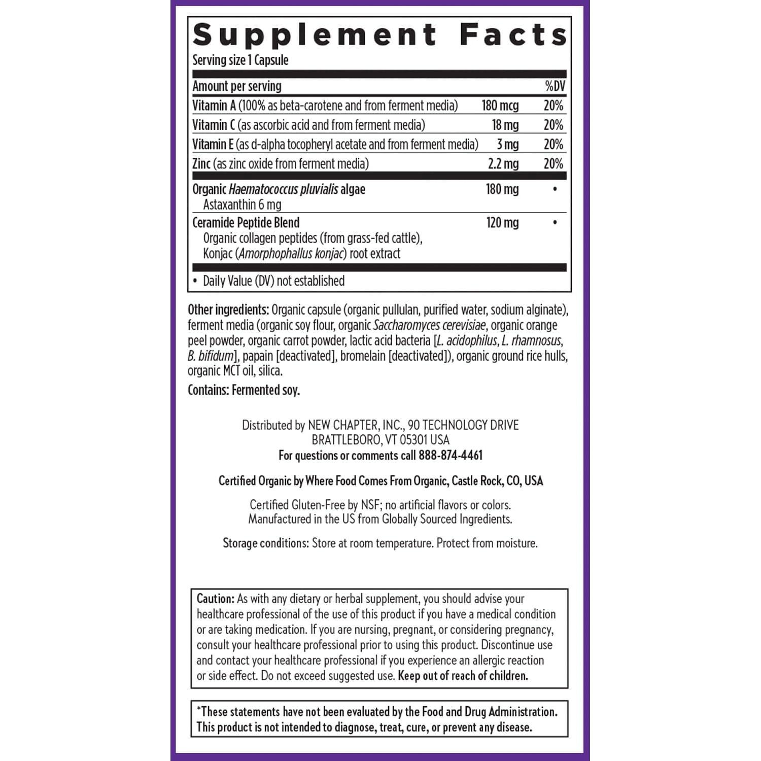 Suplemento de Piel New Chapter 30 Cápsulas Astaxantina Vitamina C