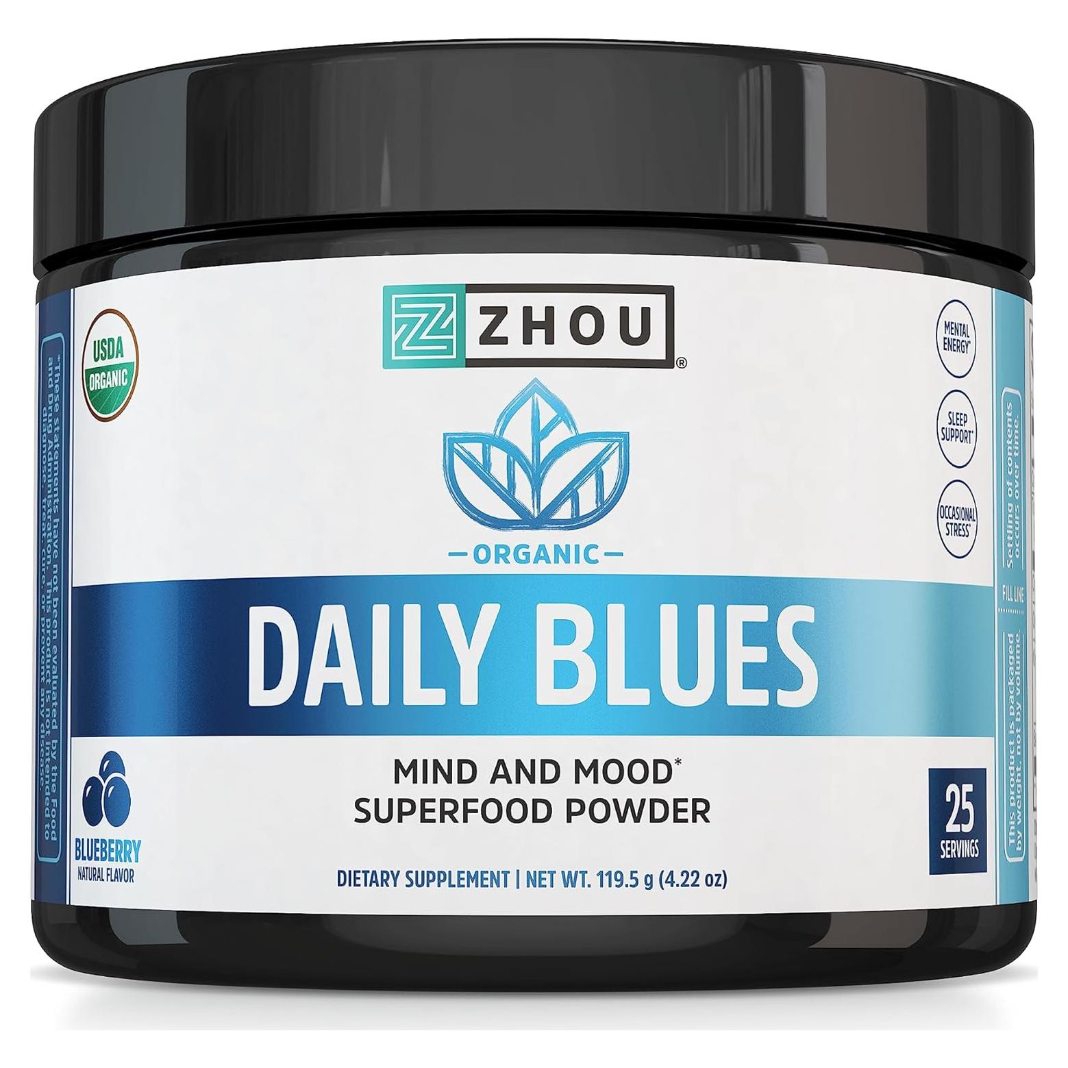 Polvo de Espirulina Azul Orgánica Zhou Nutrition 119 g - Energía Vegana