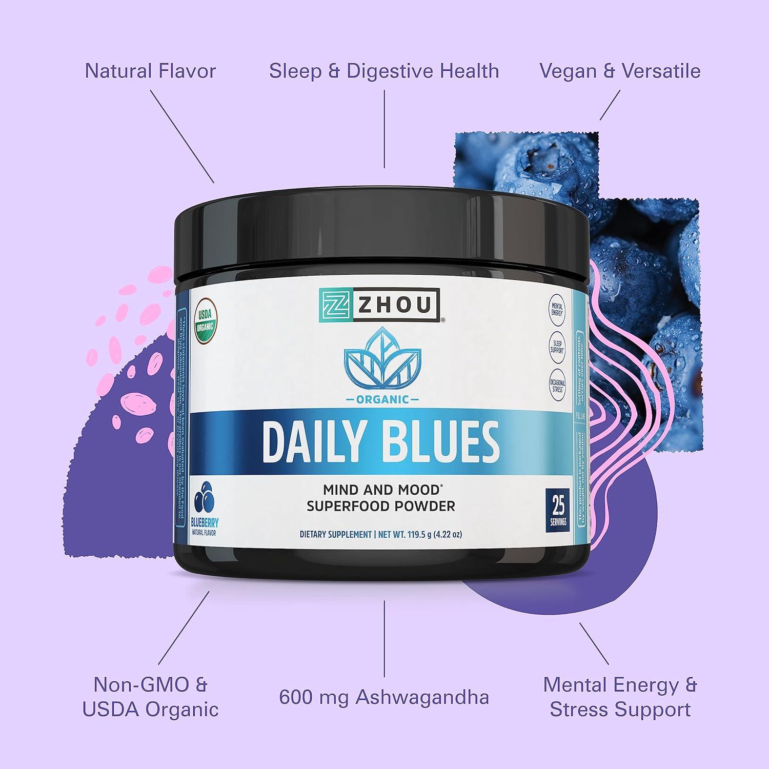 Polvo de Espirulina Azul Orgánica Zhou Nutrition 119 g - Energía Vegana