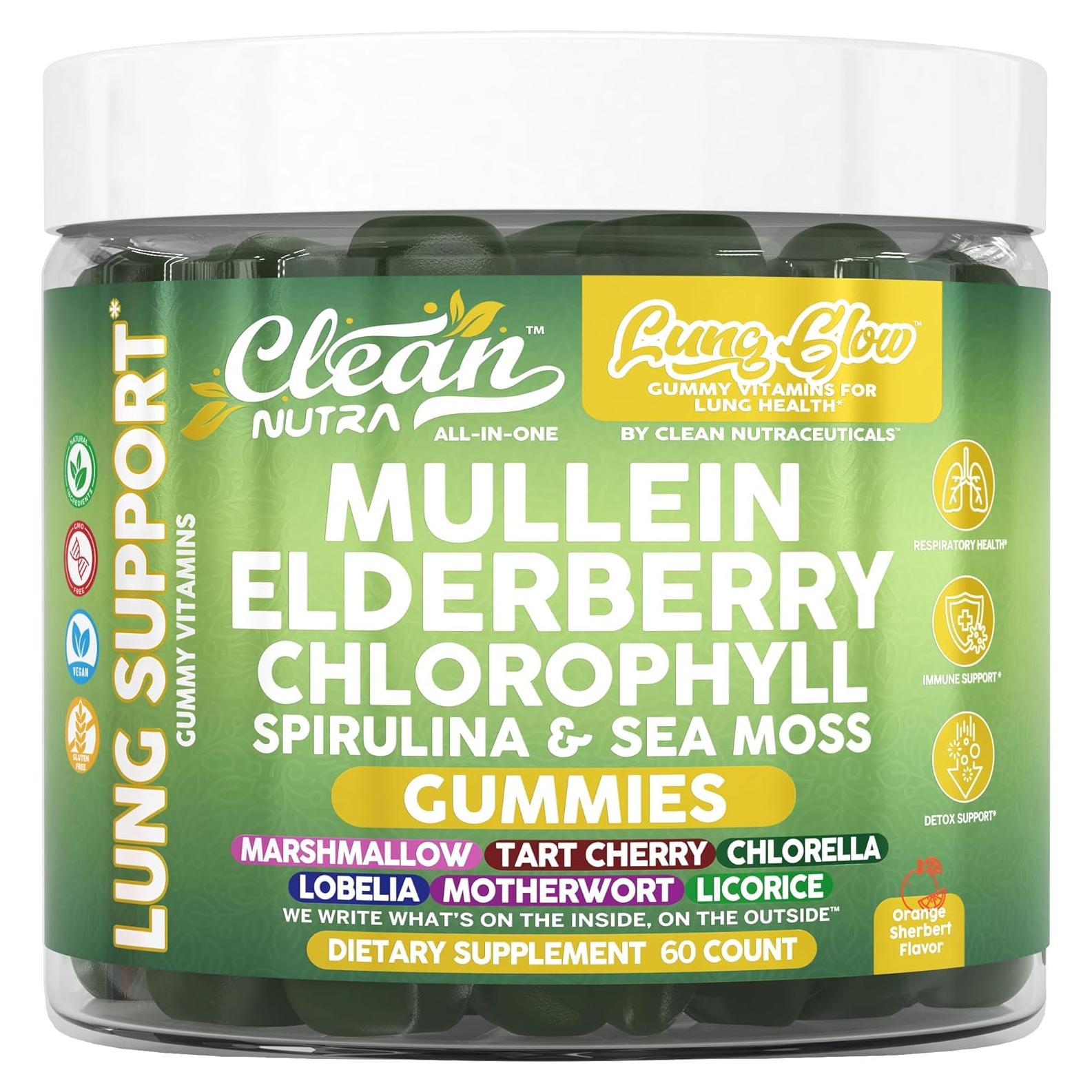 Gomitas de Mullein Clean Nutraceuticals 60 unidades Salud Pulmonar