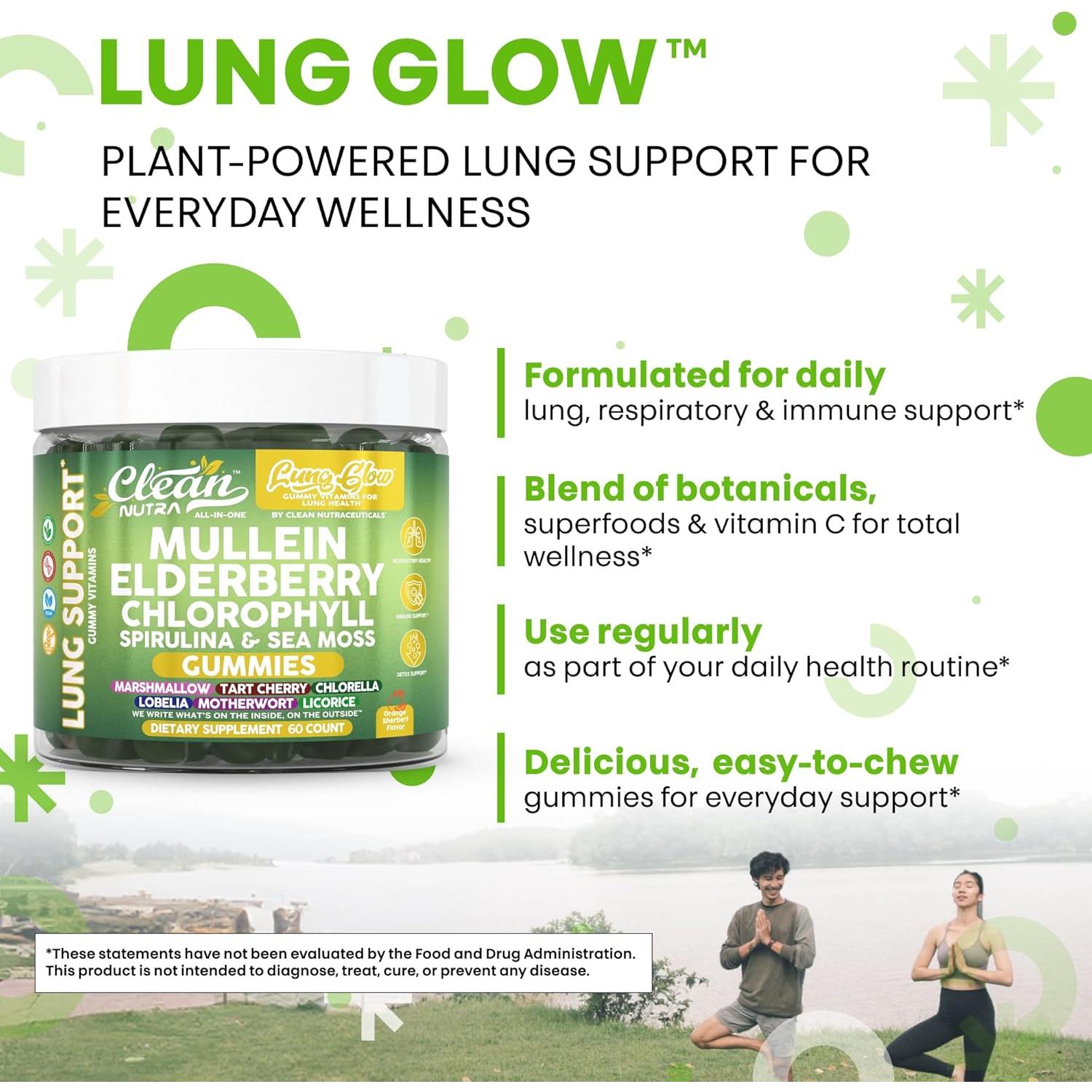 Gomitas de Mullein Clean Nutraceuticals 60 unidades Salud Pulmonar