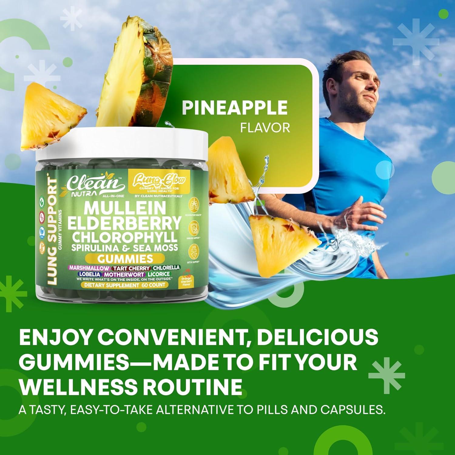 Gomitas de Mullein Clean Nutraceuticals 60 unidades Salud Pulmonar