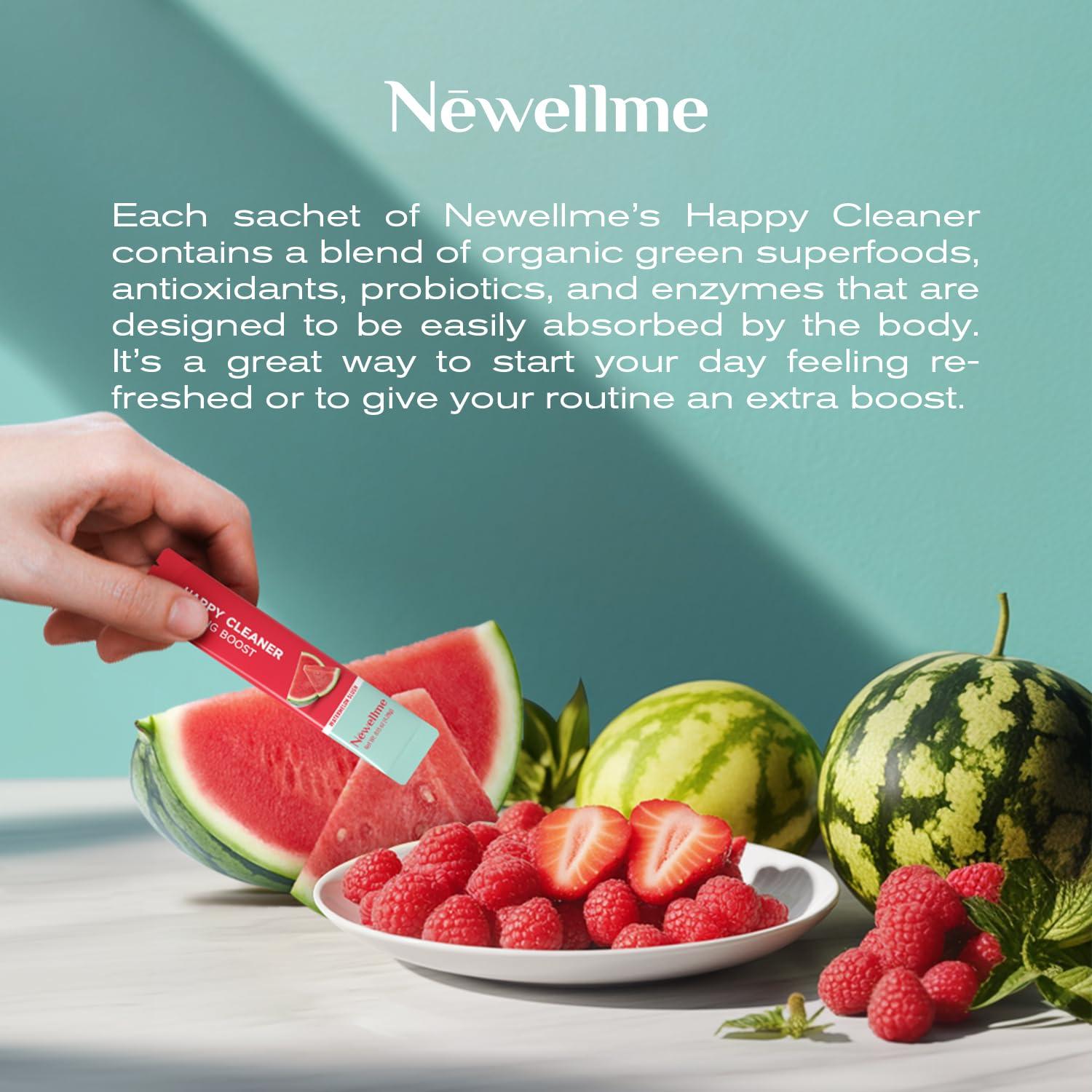 NEWELLME Happy Cleaner Super Greens 28 Sobres Veganos Sin Azúcar