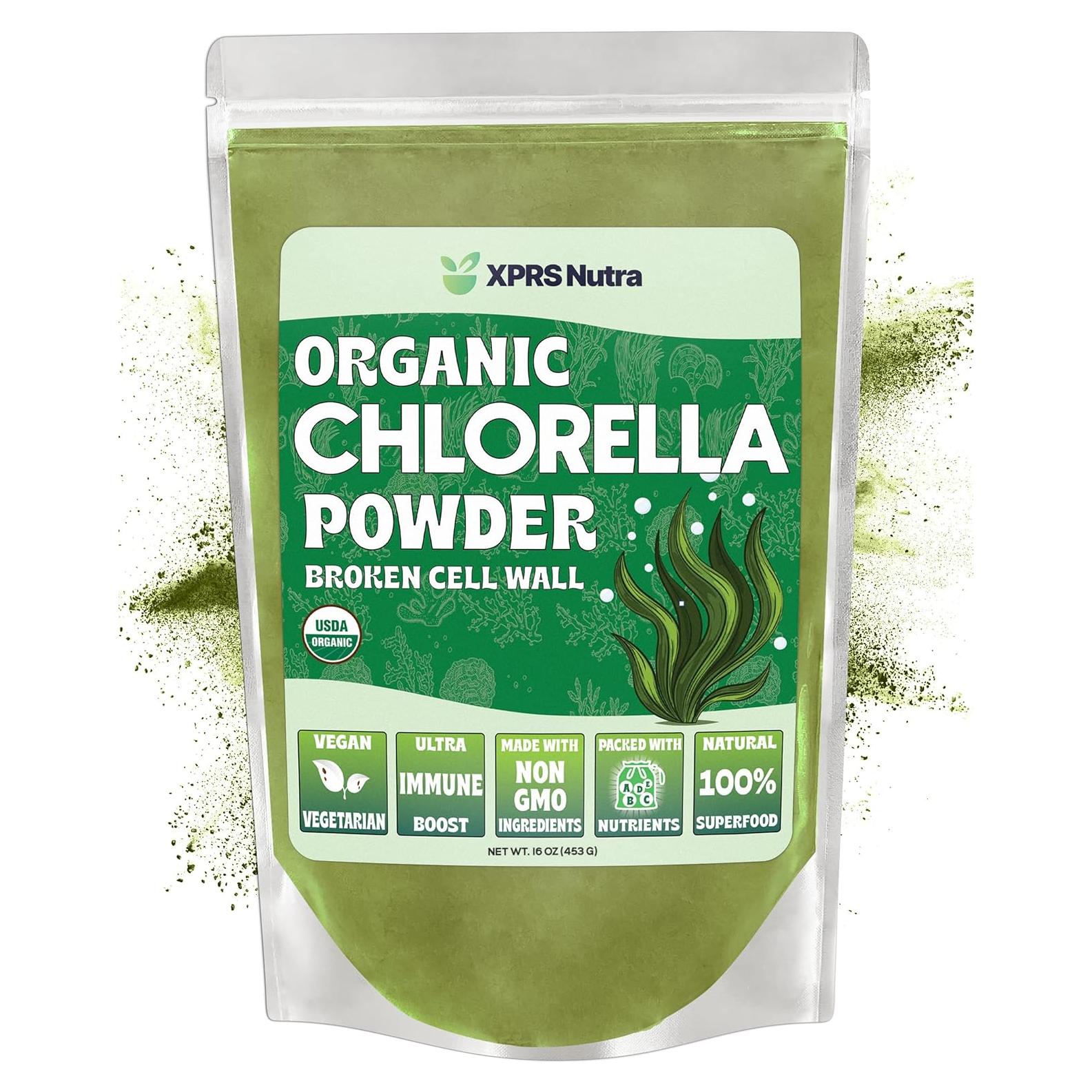 Polvo Orgánico de Clorela XPRS Nutra 453.6g - Proteína Completa