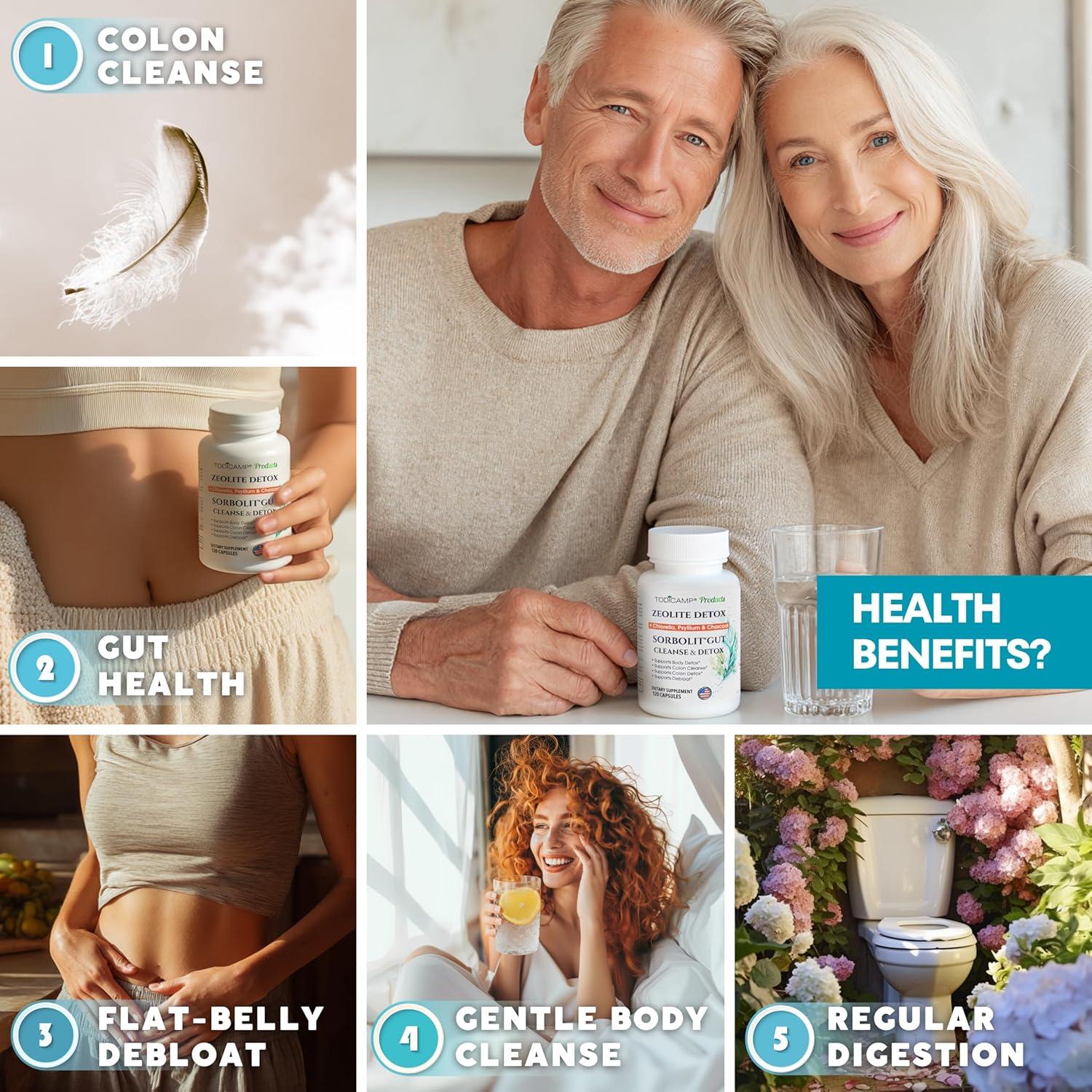 SORBOLIT Detox de Colon - 120 Cápsulas Veganas de Zeolita y Chlorella