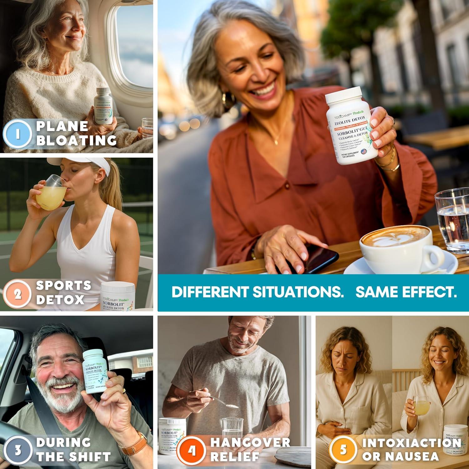 SORBOLIT Detox de Colon - 120 Cápsulas Veganas de Zeolita y Chlorella