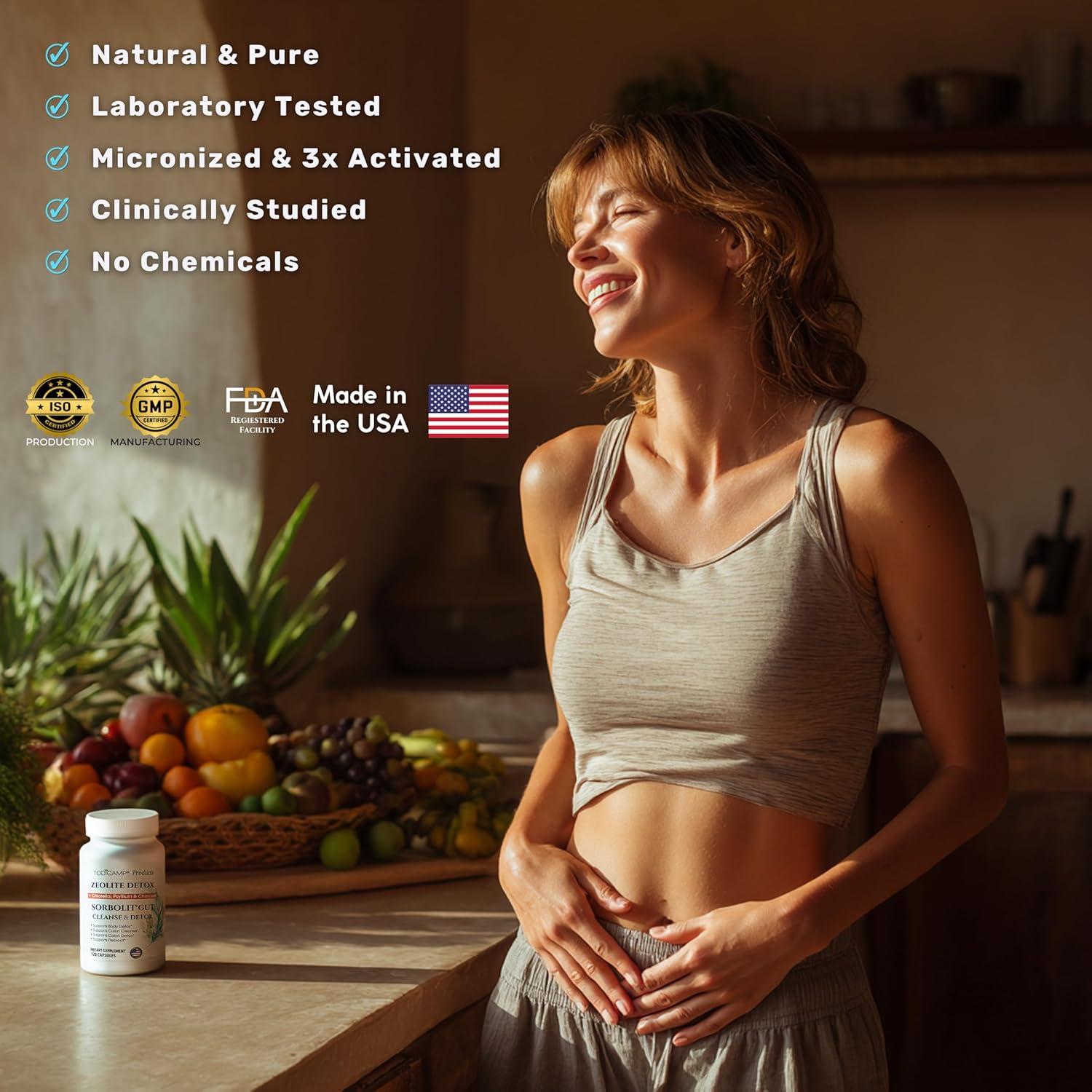 SORBOLIT Detox de Colon - 120 Cápsulas Veganas de Zeolita y Chlorella