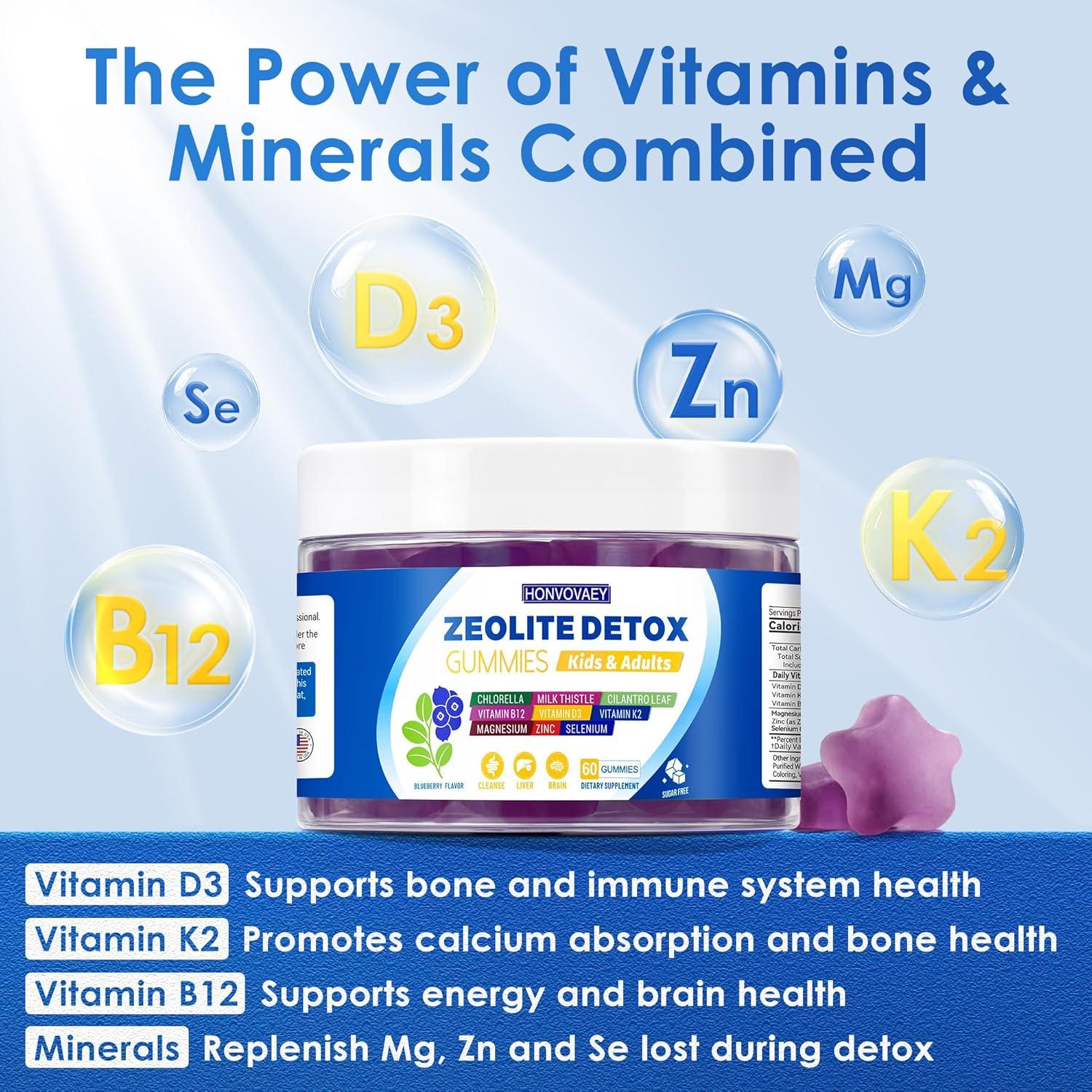 Suplemento de Desintoxicación Zeolita HONVOVAEY 60 Gominolas