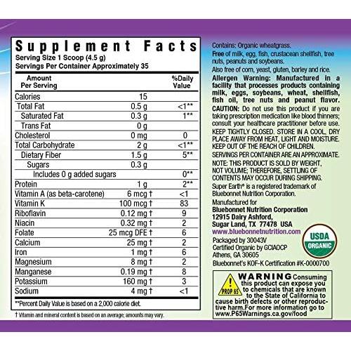 Polvo de Pasto de Trigo Orgánico Bluebonnet 159g - 35 Porciones