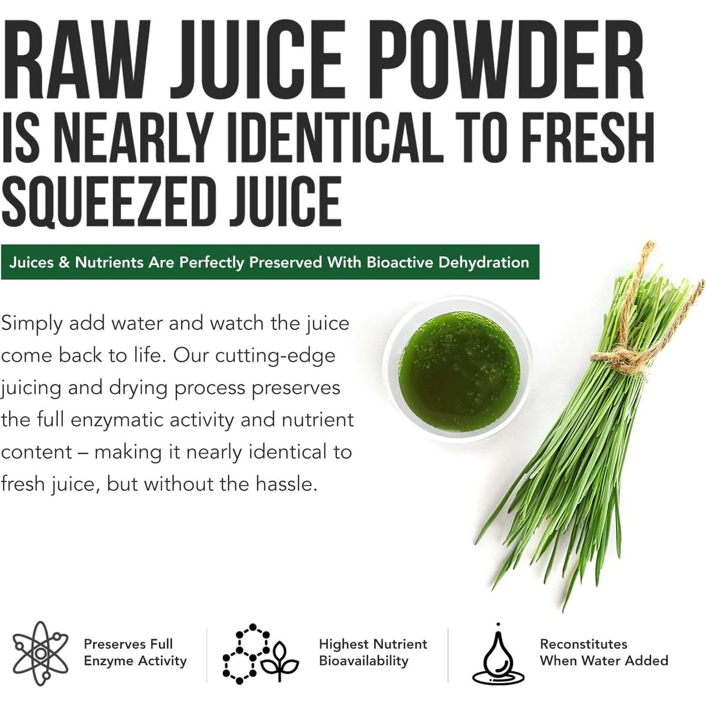 Polvo de Jugo de Pasto de Trigo Orgánico Triquetra 176.4 g Limón