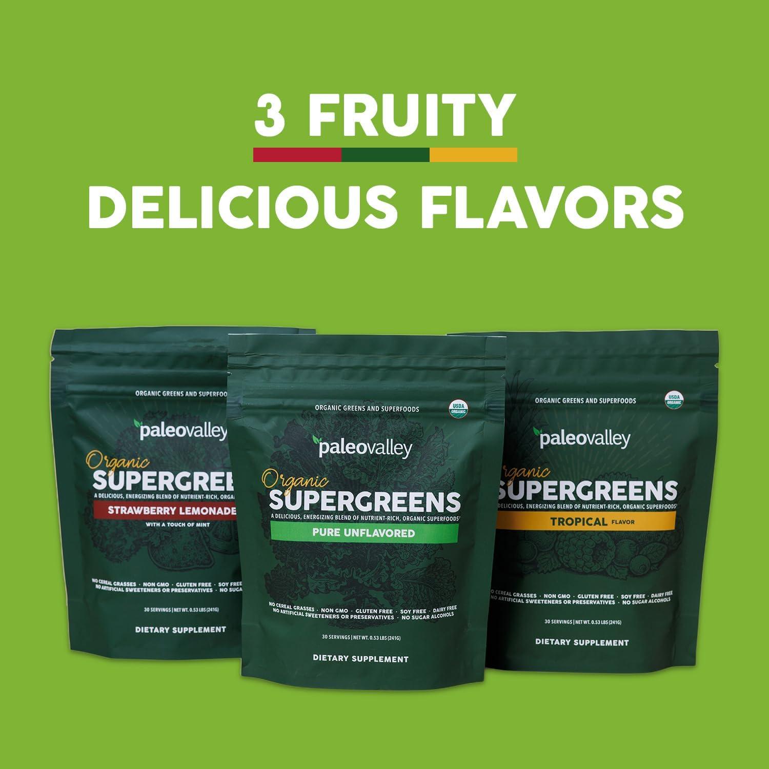 Paleovalley Supergreens Orgánicos 221g - 23 Superalimentos Sin Sabor
