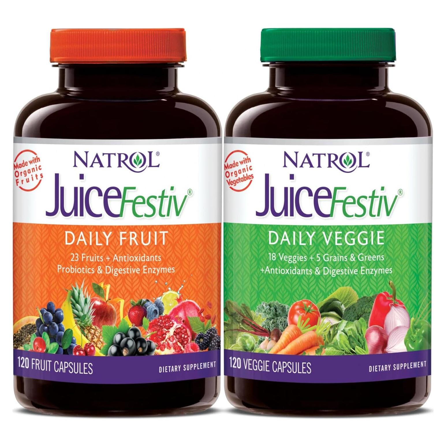Cápsulas Natrol JuiceFestiv 240 unidades - 46 Frutas y Verduras