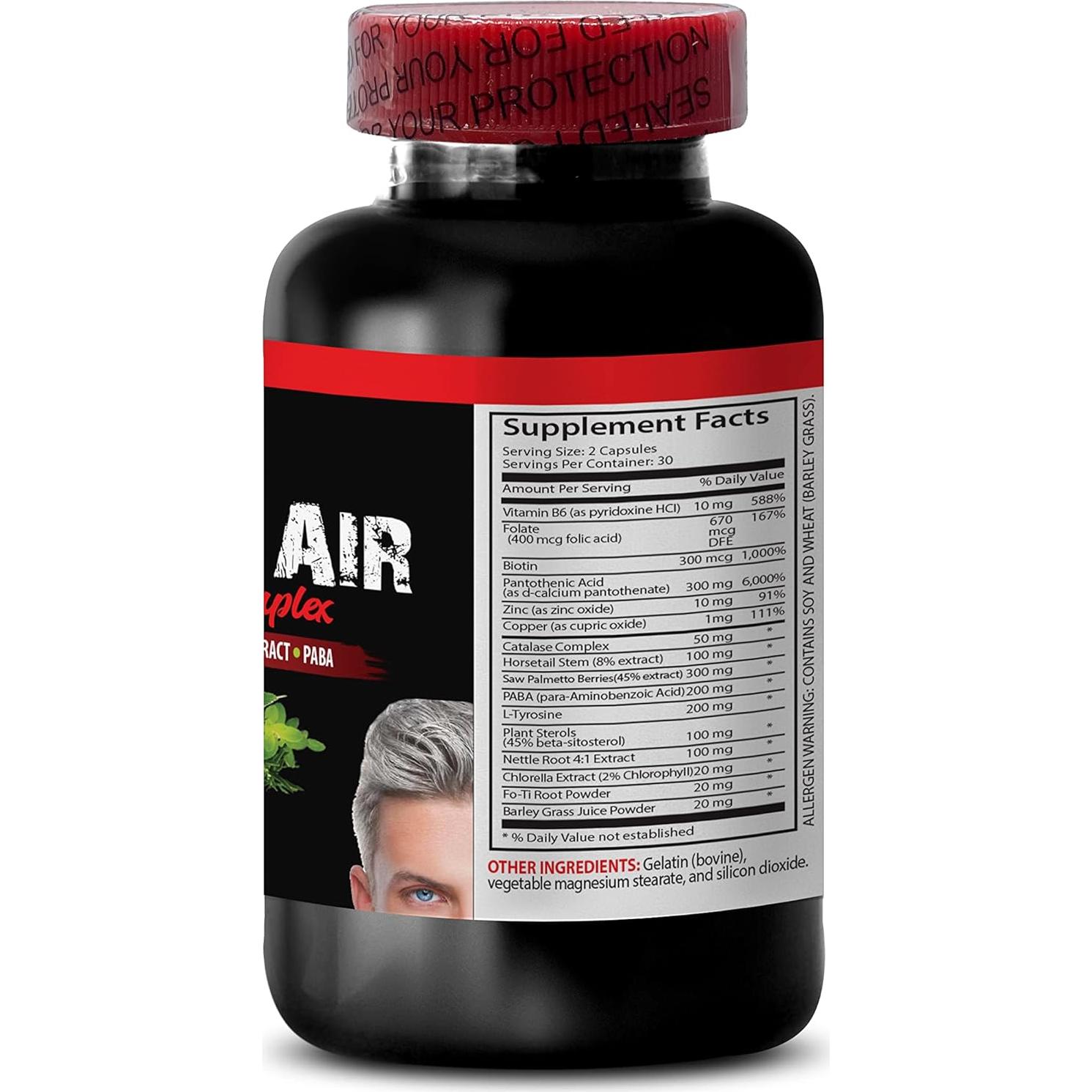 Píldoras Suplemento Anticabello Gris Biotina 60 Cápsulas