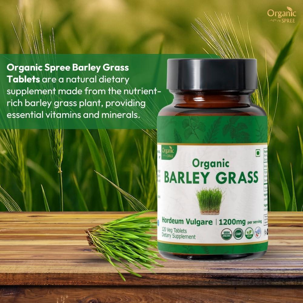 Suplemento Orgánico de Alfalfa, Cebada y Tulsi - 120 Tabletas