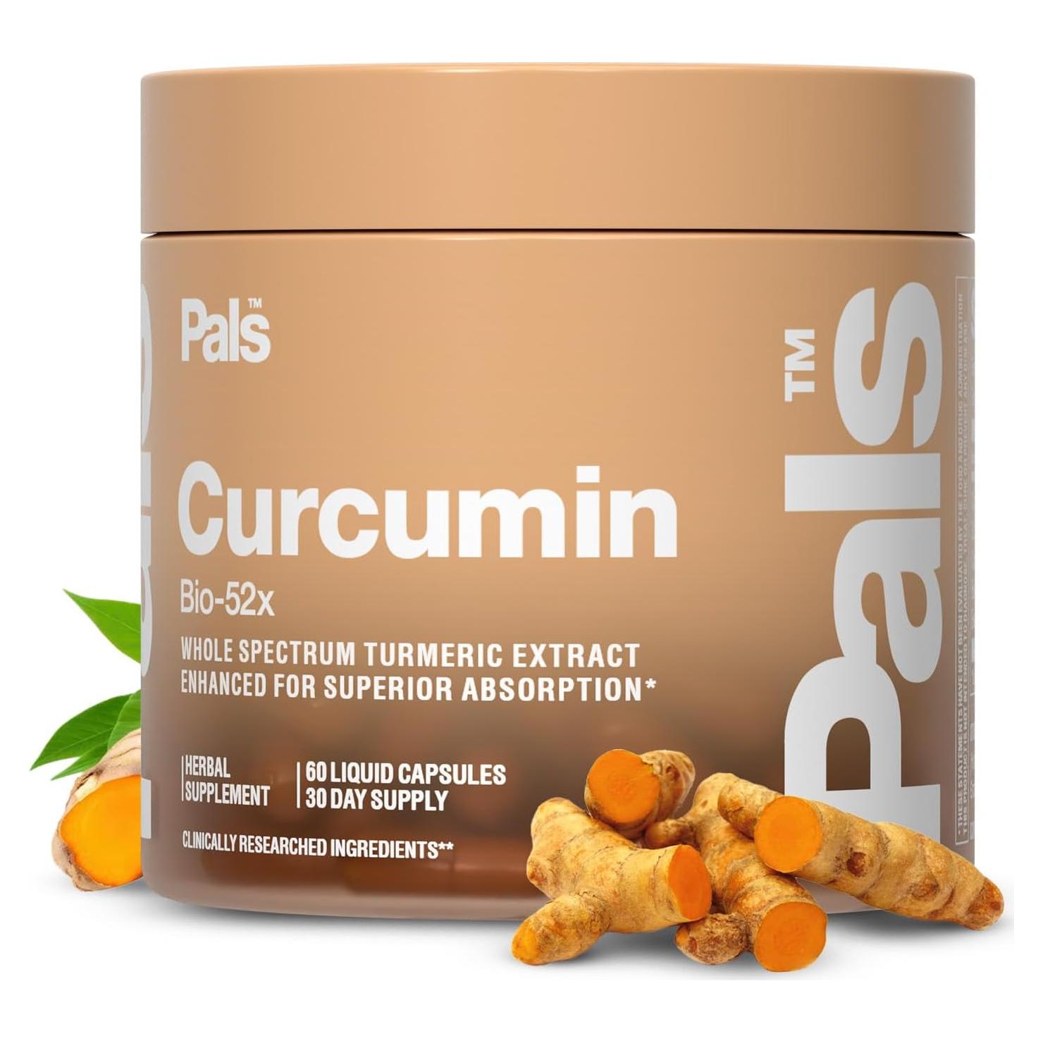 Suplemento de Cúrcuma Curcumina 500mg Bio-52x Vegano 30 Días