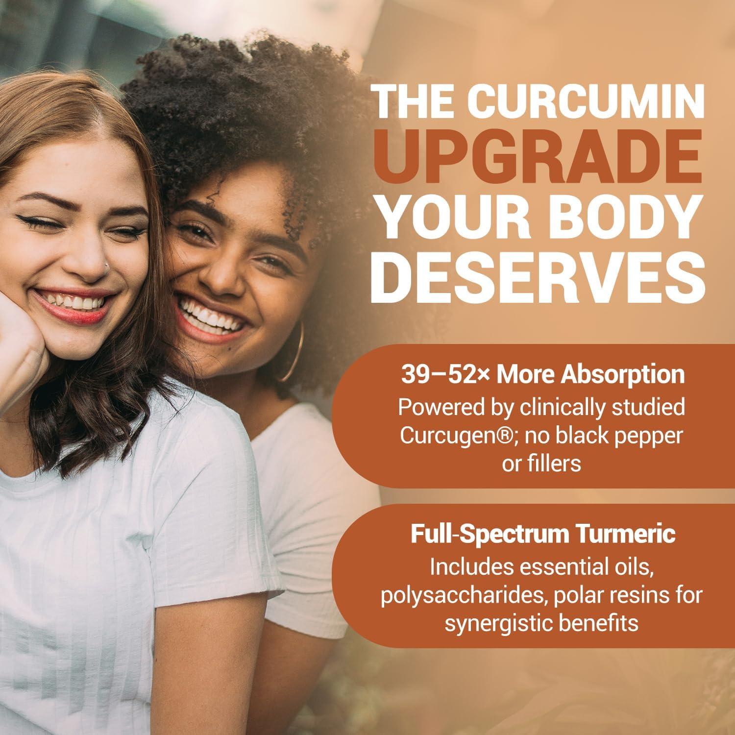 Suplemento de Cúrcuma Curcumina 500mg Bio-52x Vegano 30 Días