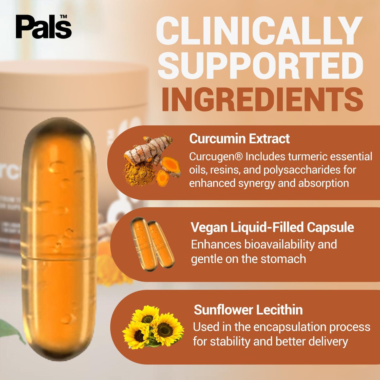 Suplemento de Cúrcuma Curcumina 500mg Bio-52x Vegano 30 Días