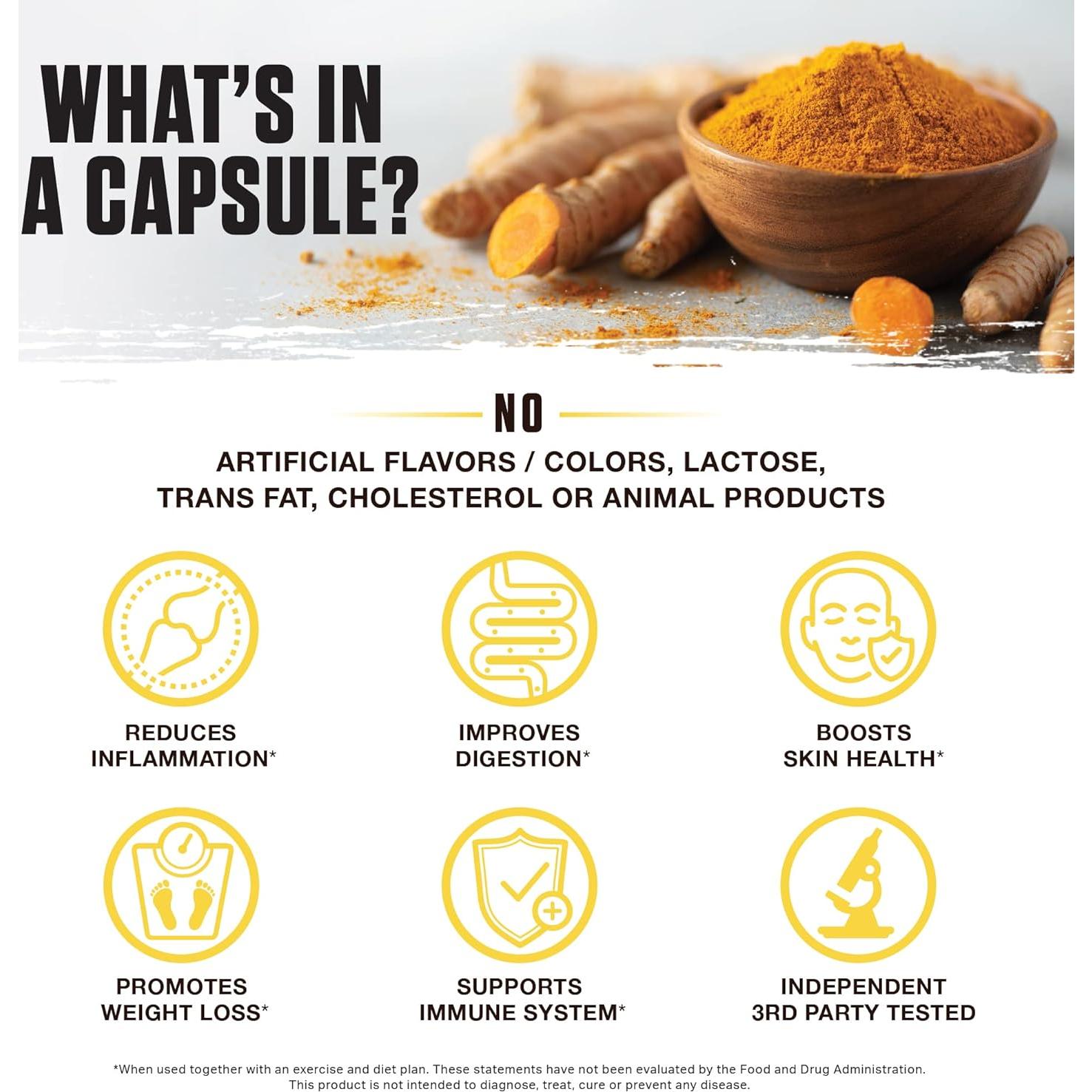 Cápsulas de Cúrcuma Dorada Ambrosia | 765mg | 60 Unidades