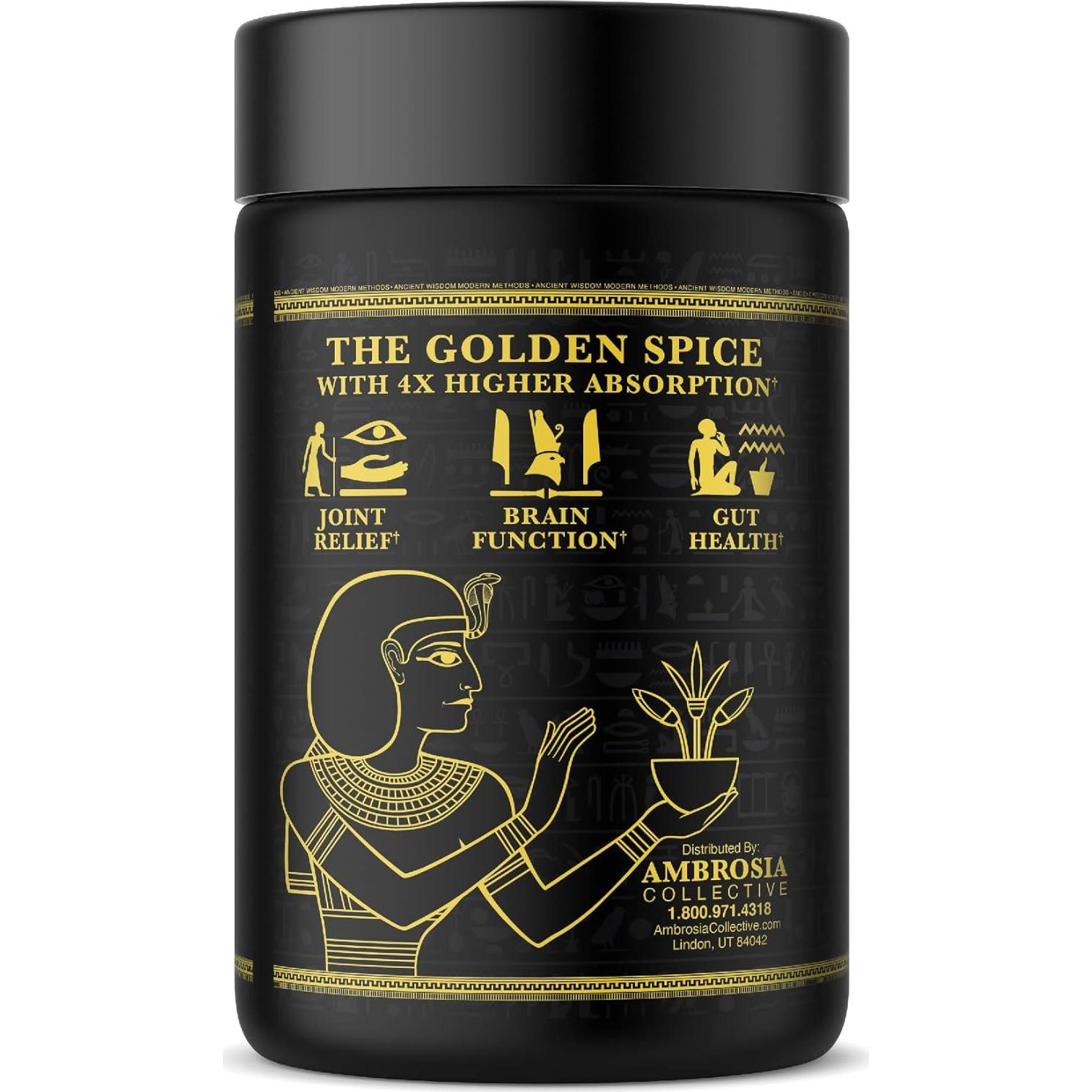 Cápsulas de Cúrcuma Dorada Ambrosia | 765mg | 60 Unidades