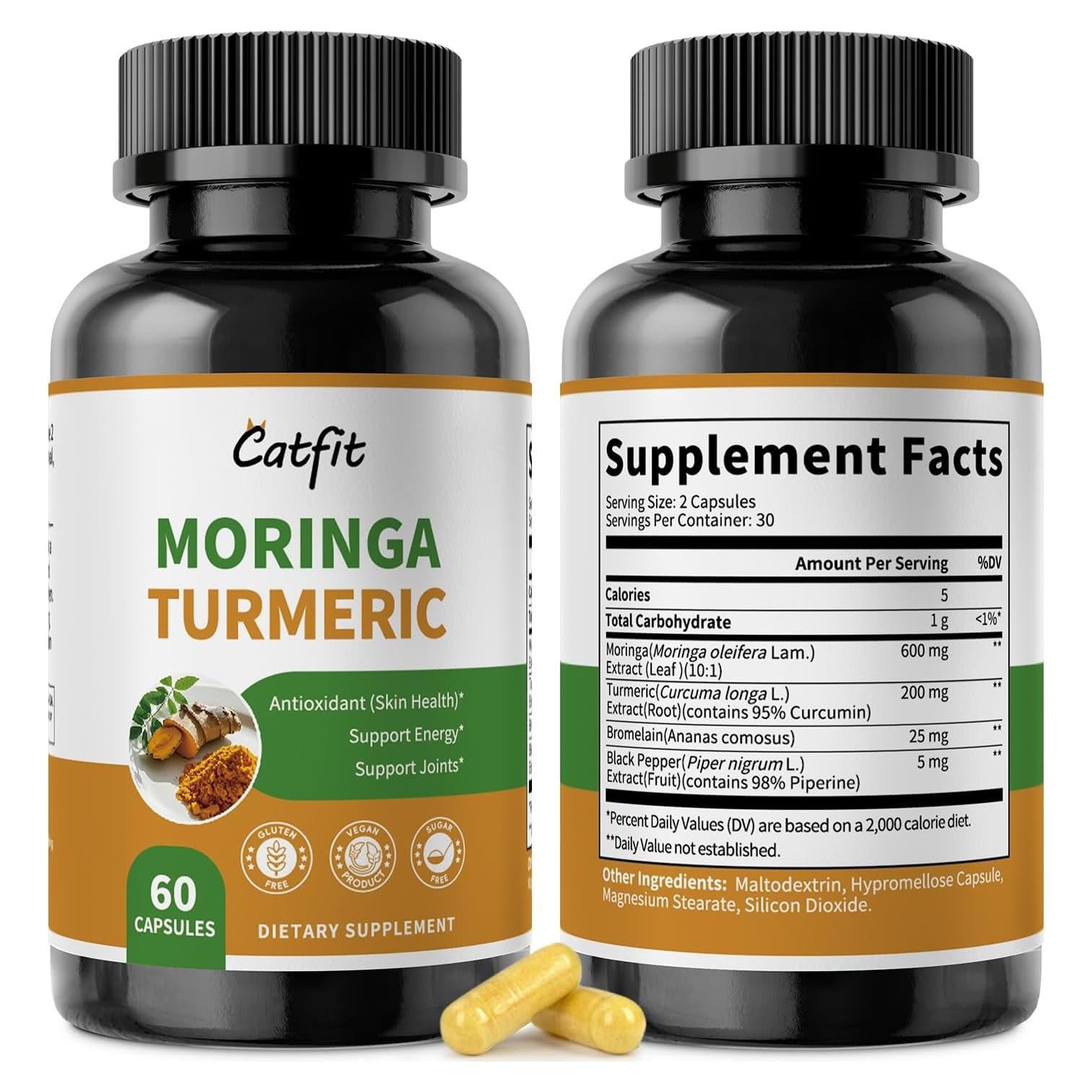 Suplemento de Moringa Catfit 120 Cápsulas Veganas Antioxidante
