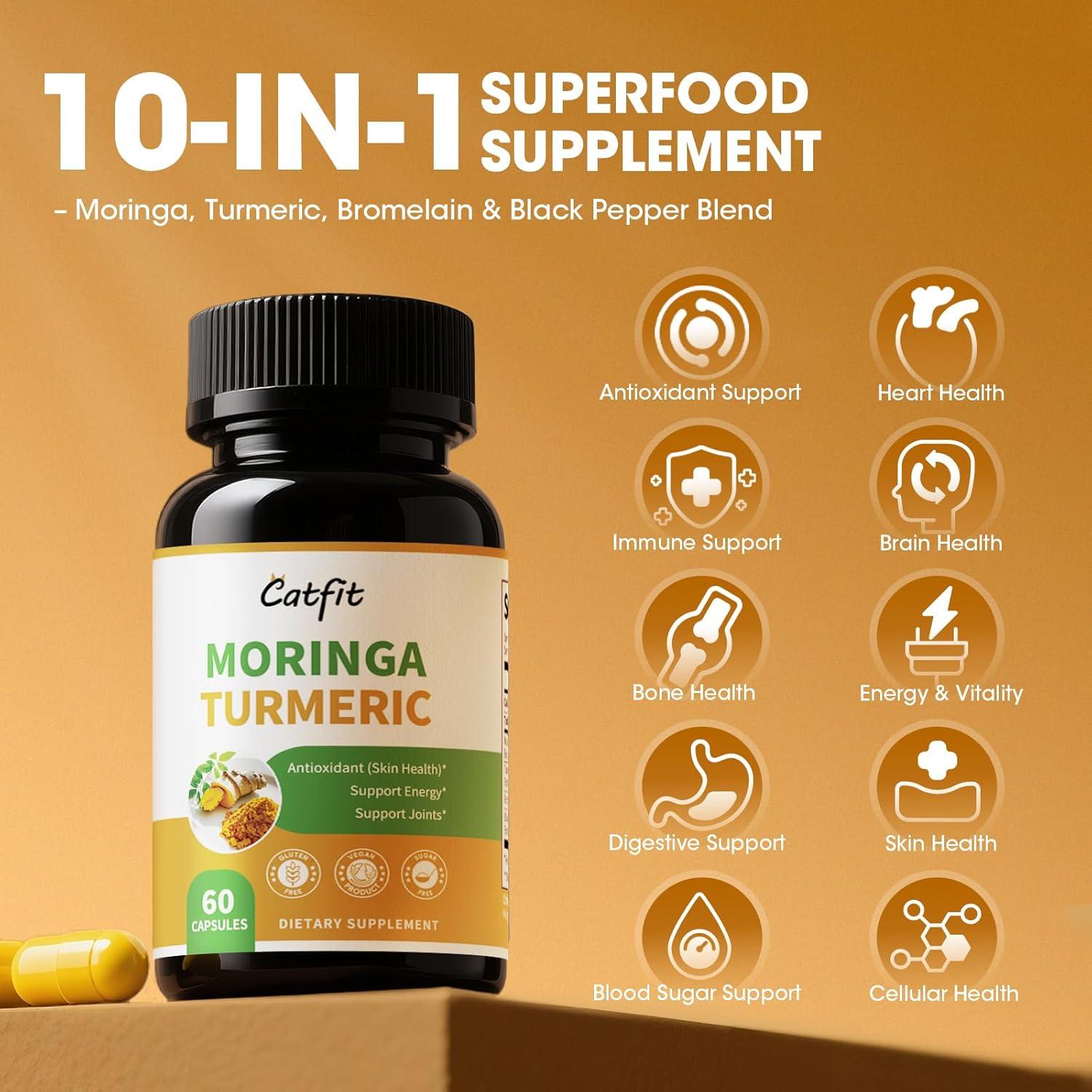 Suplemento de Moringa Catfit 120 Cápsulas Veganas Antioxidante