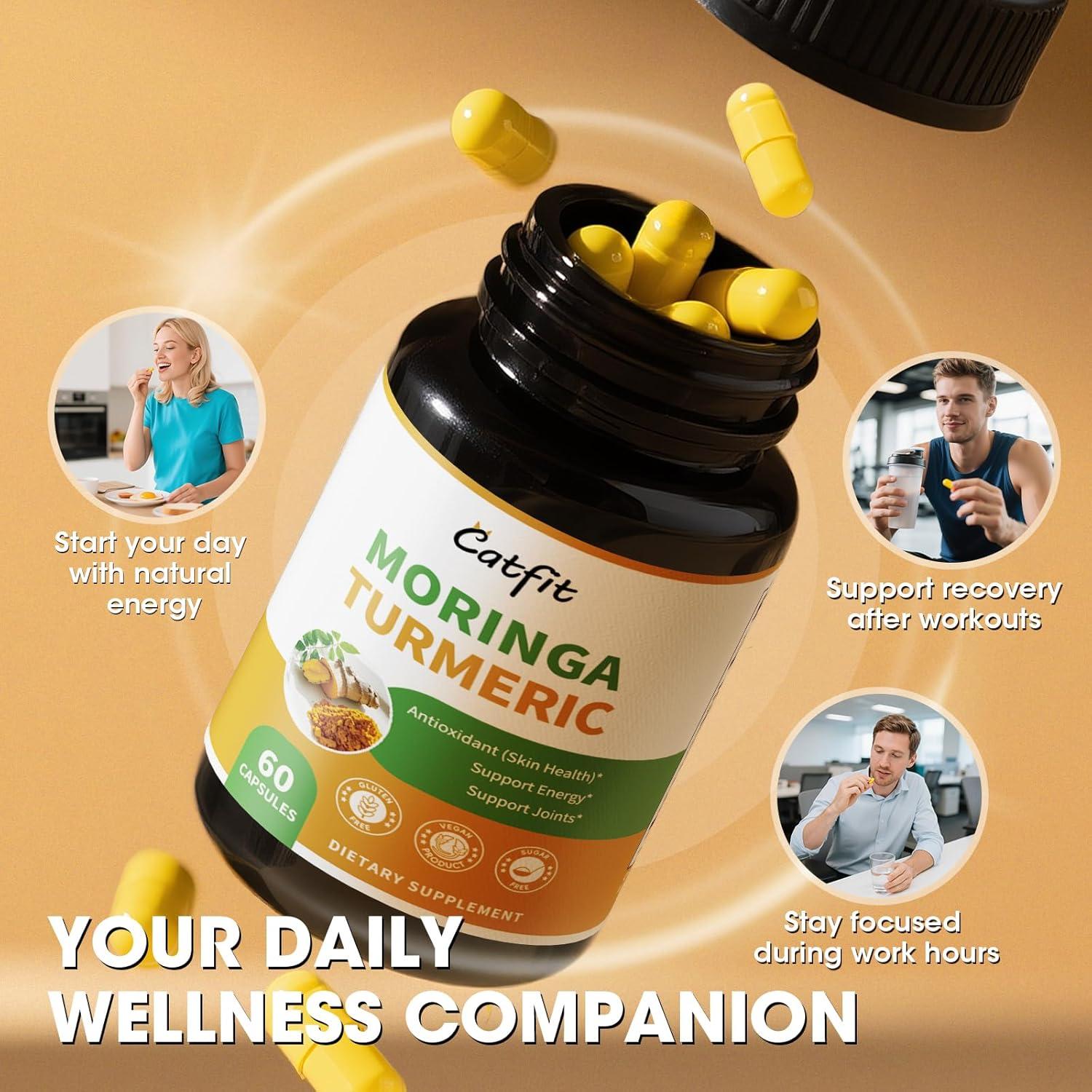 Suplemento de Moringa Catfit 120 Cápsulas Veganas Antioxidante