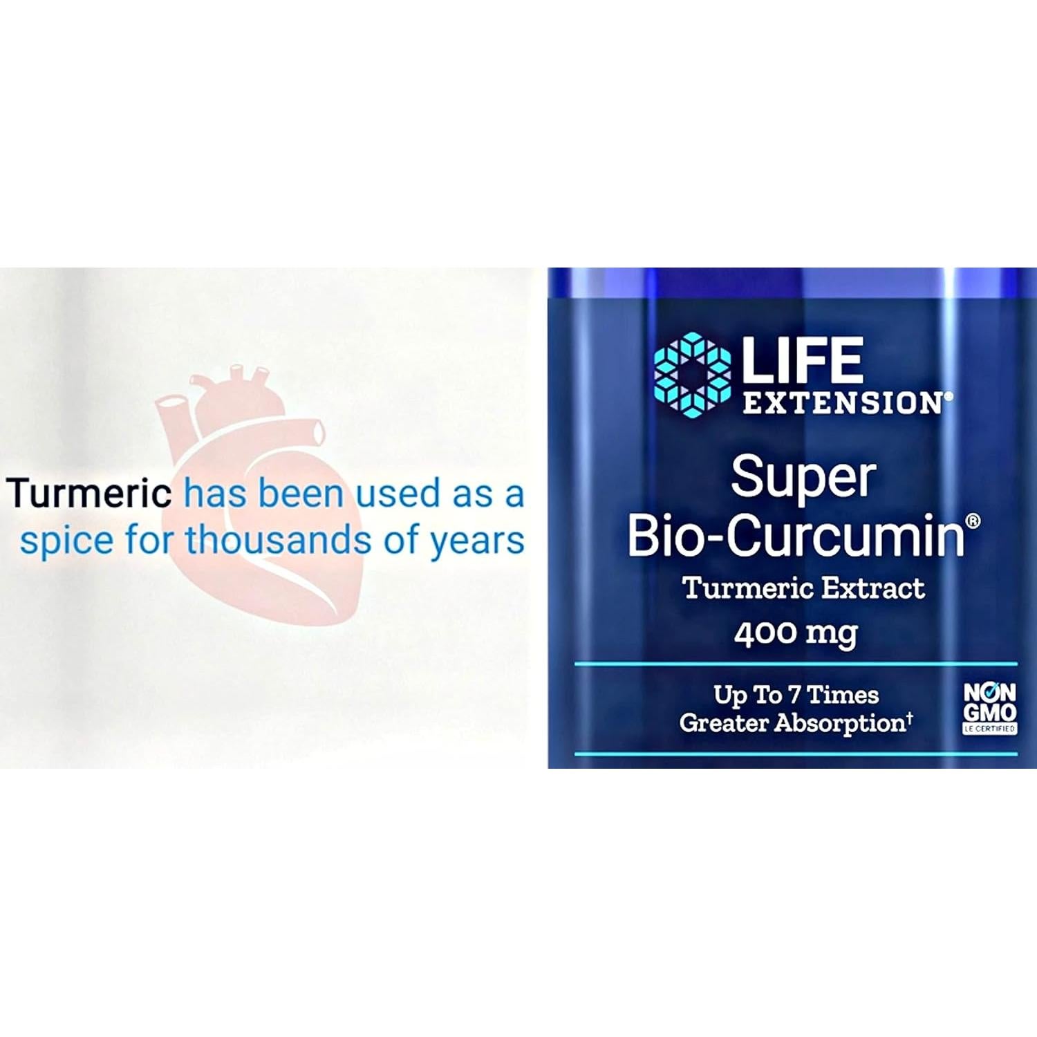 Extracto de Cúrcuma Super Bio-Curcumina 400mg - Life Extension - 90 Cápsulas Veganas