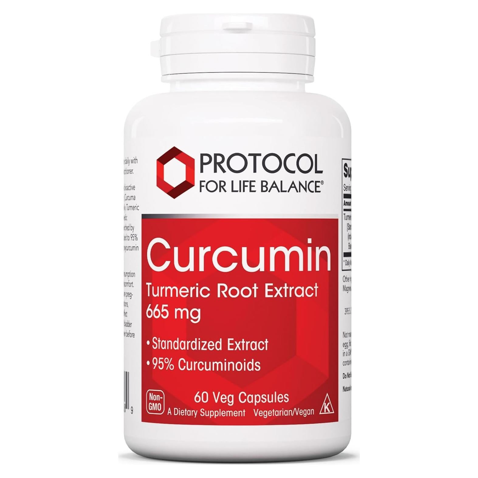 Suplemento de Cúrcuma Curcumina 665 mg - Protocolo Vida - 60 Cápsulas