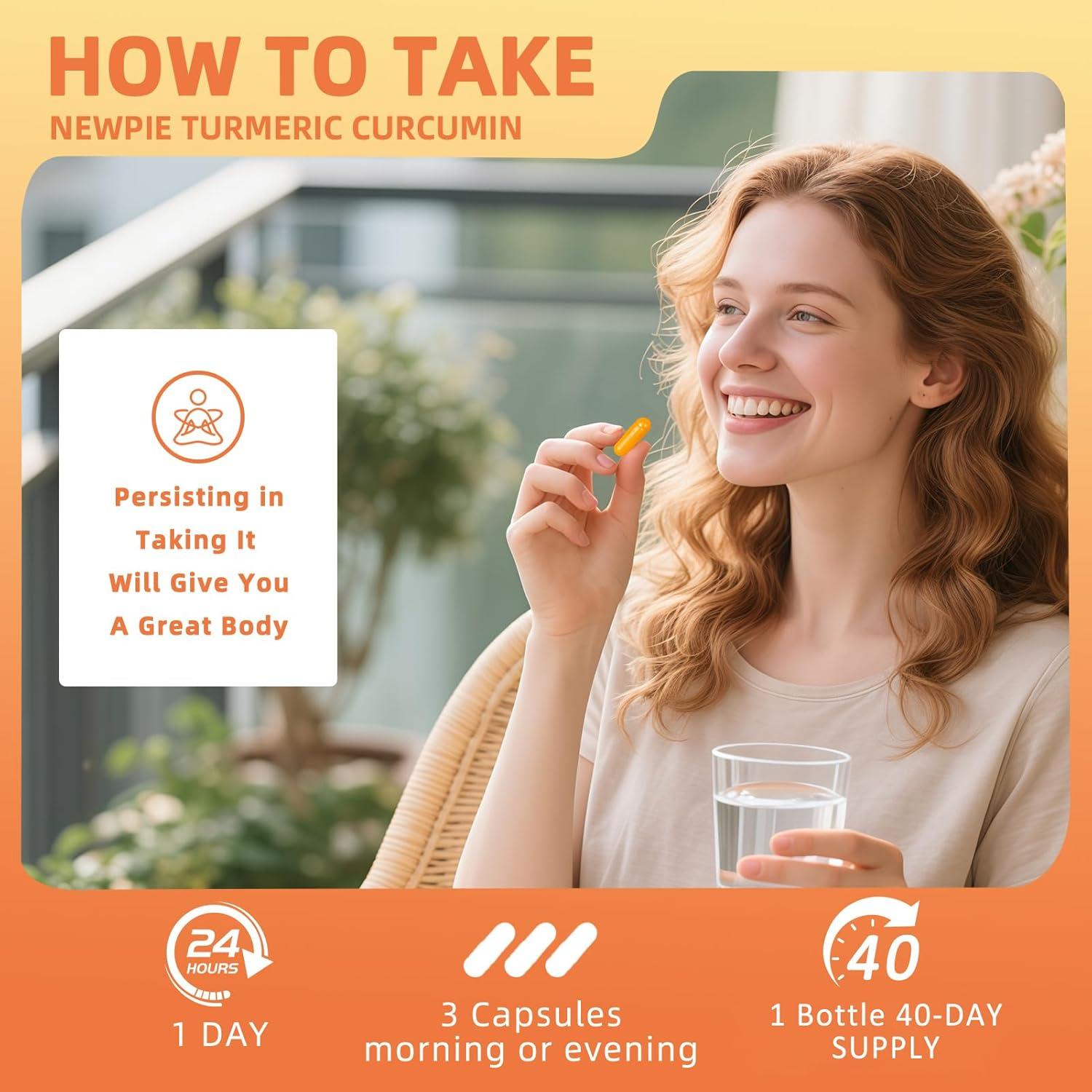 Suplemento de Cúrcuma y Curcumina Newpie 120 Cápsulas 1000mg