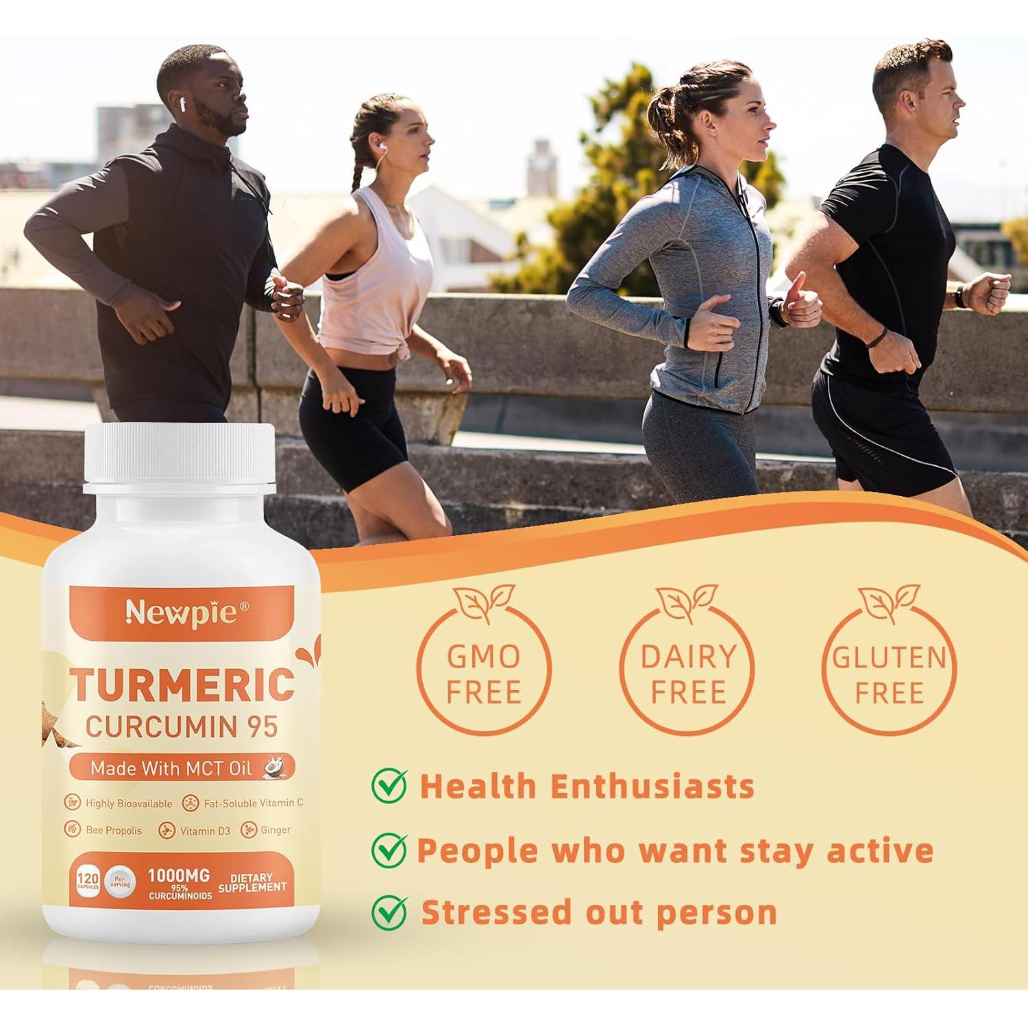 Suplemento de Cúrcuma y Curcumina Newpie 120 Cápsulas 1000mg