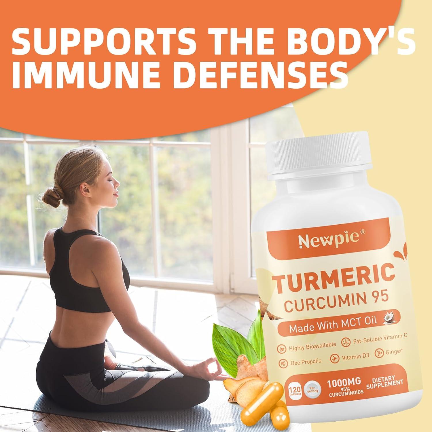 Suplemento de Cúrcuma y Curcumina Newpie 120 Cápsulas 1000mg