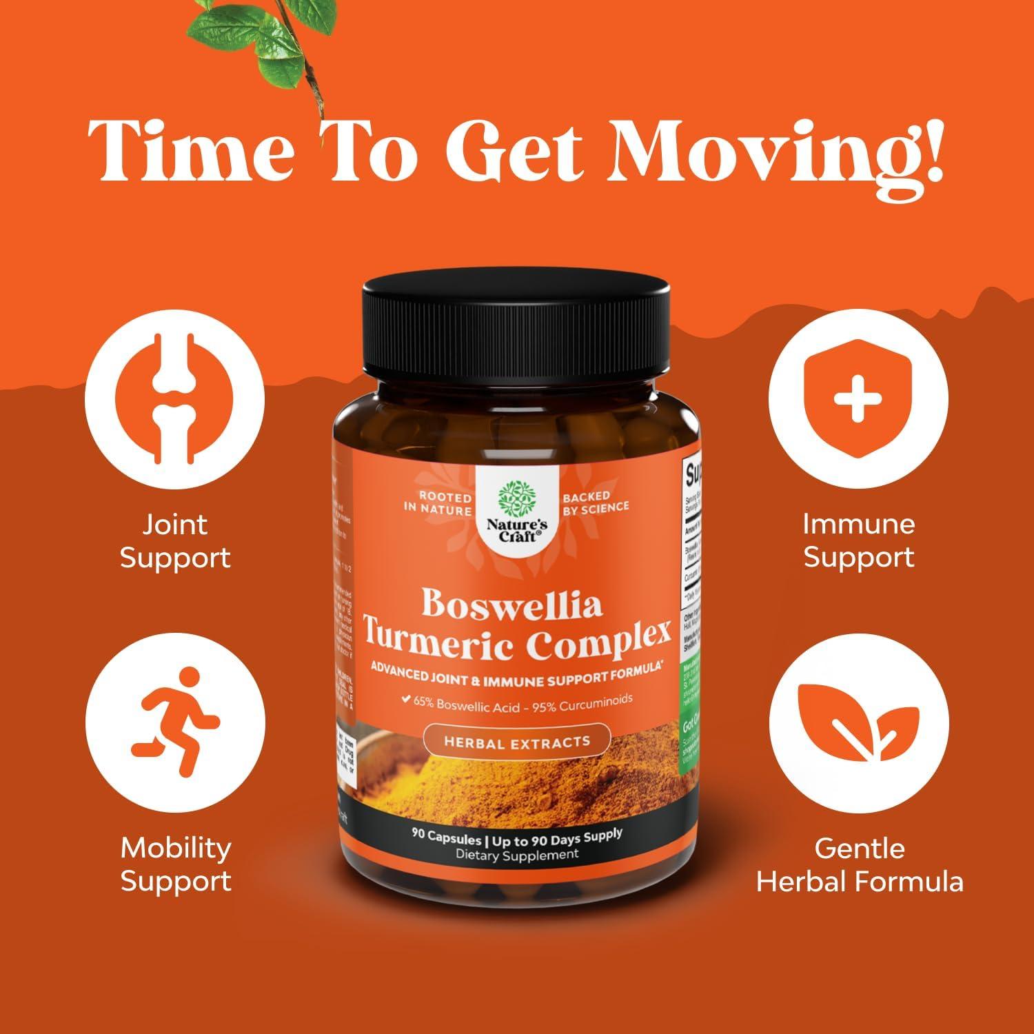 Cápsulas de Boswellia y Cúrcuma Natures Craft 90 unidades