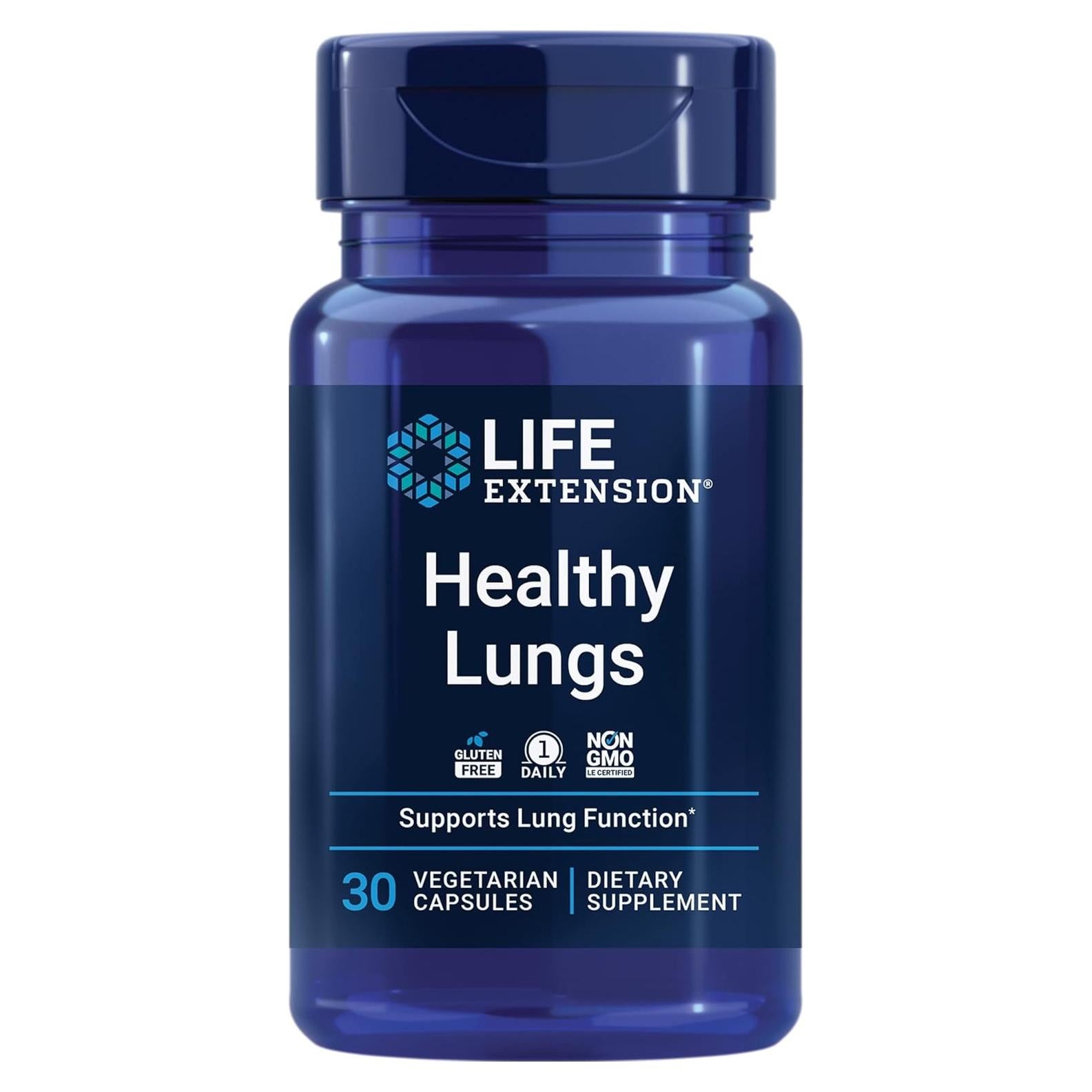 Suplemento Pulmonar Life Extension Healthy Lungs - 30 Cápsulas Vegetarianas