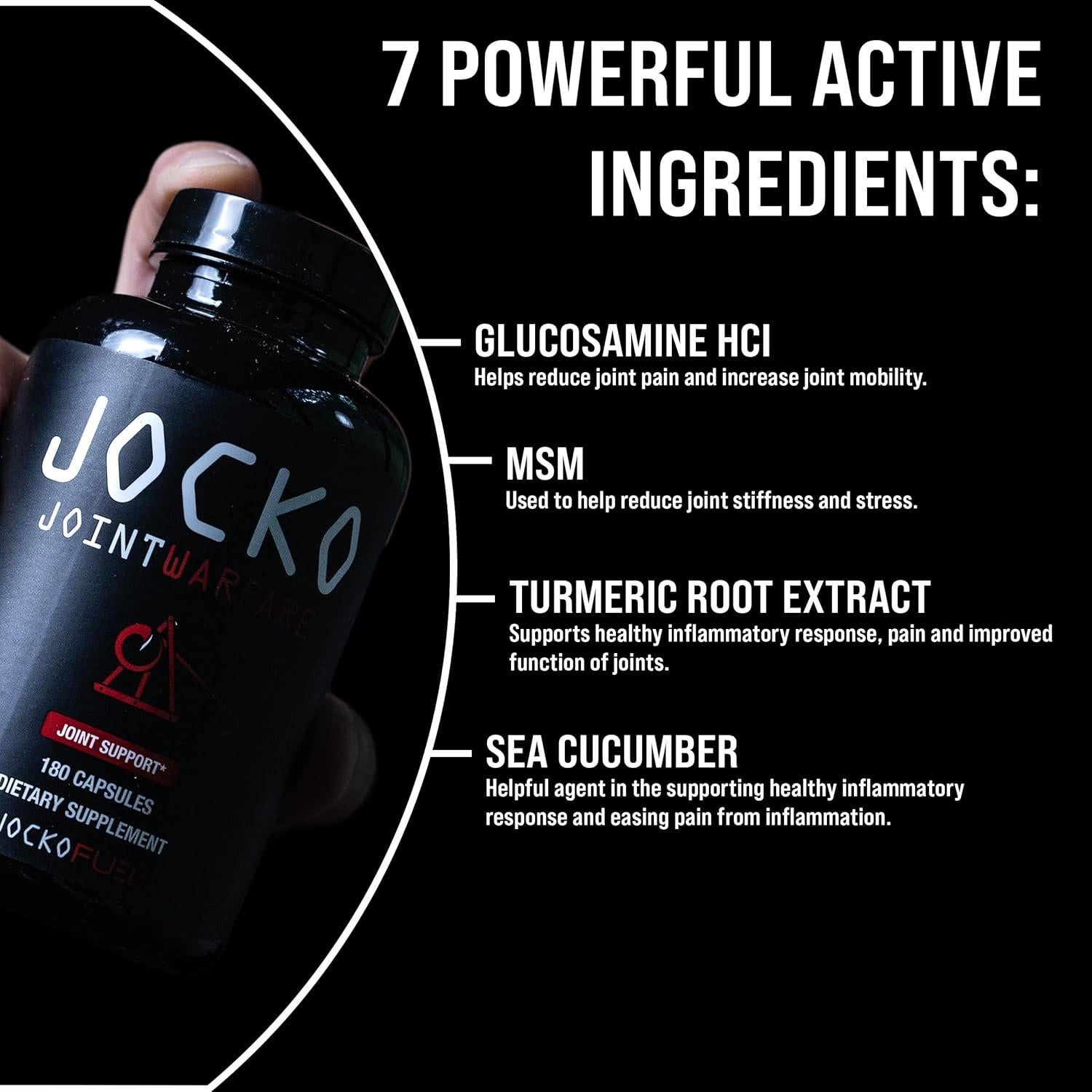 Suplemento Articular Jocko Fuel - Glucosamina MSM 180 Cápsulas