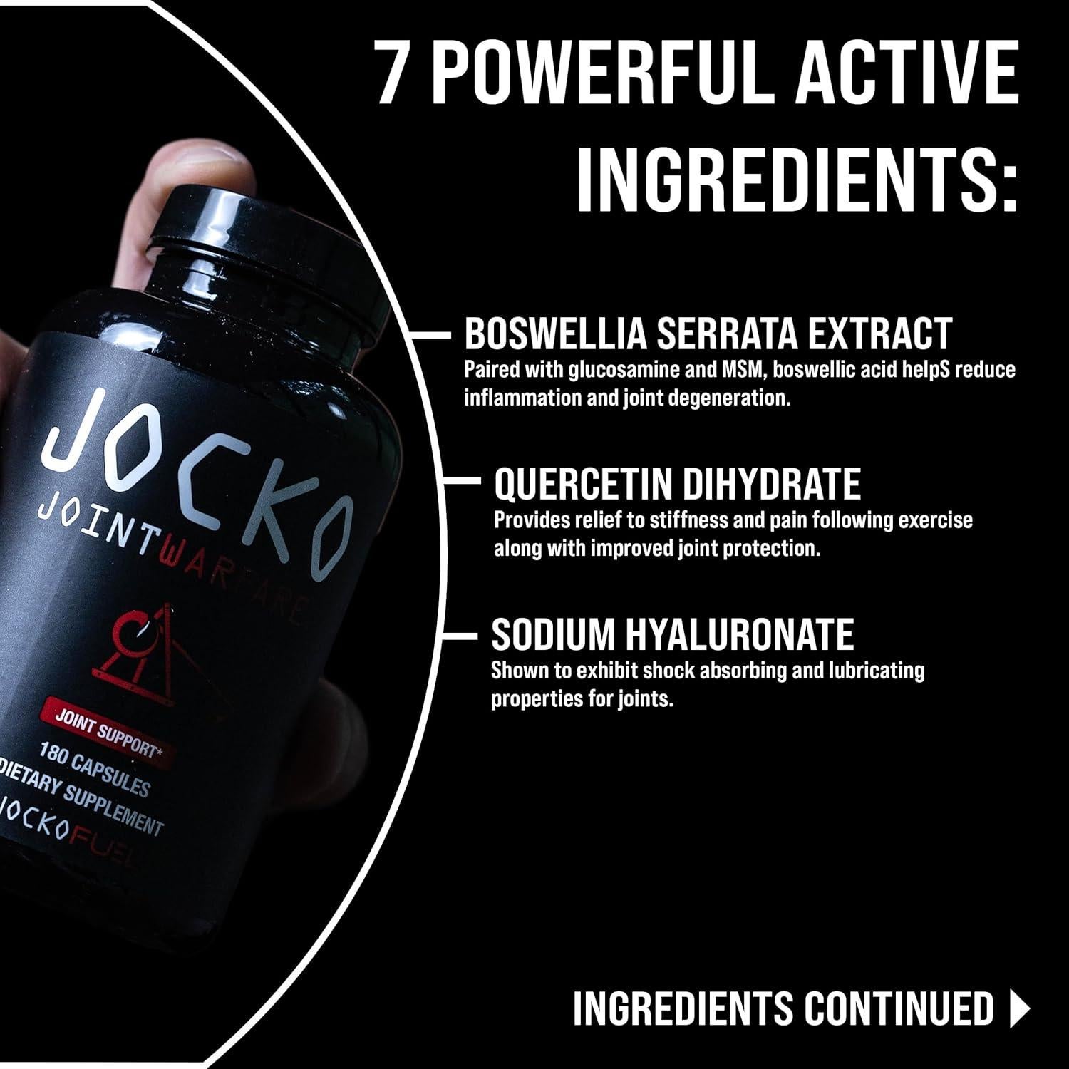 Suplemento Articular Jocko Fuel - Glucosamina MSM 180 Cápsulas