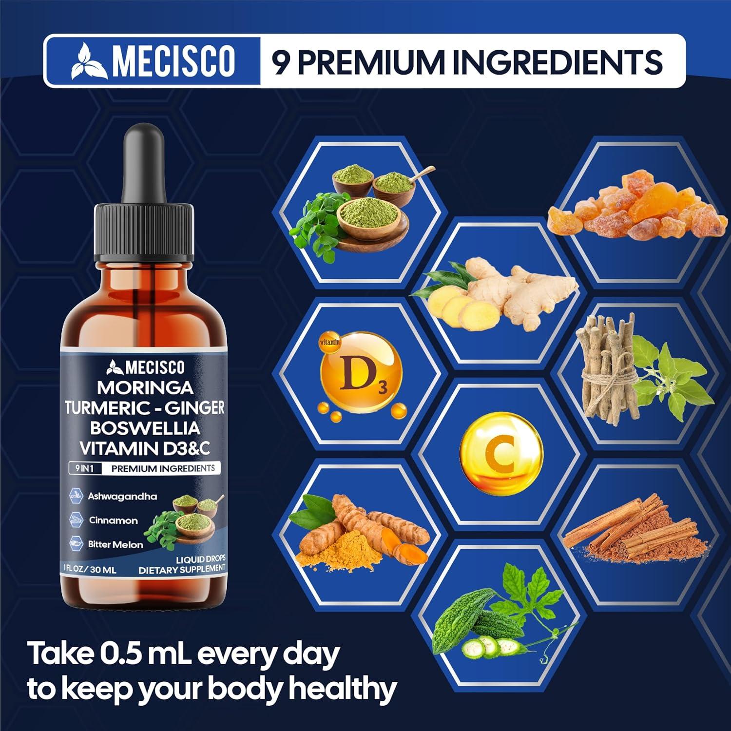 Suplemento de Moringa 9en1 Mecisco con Jengibre y Vitamina D3 - 30ml