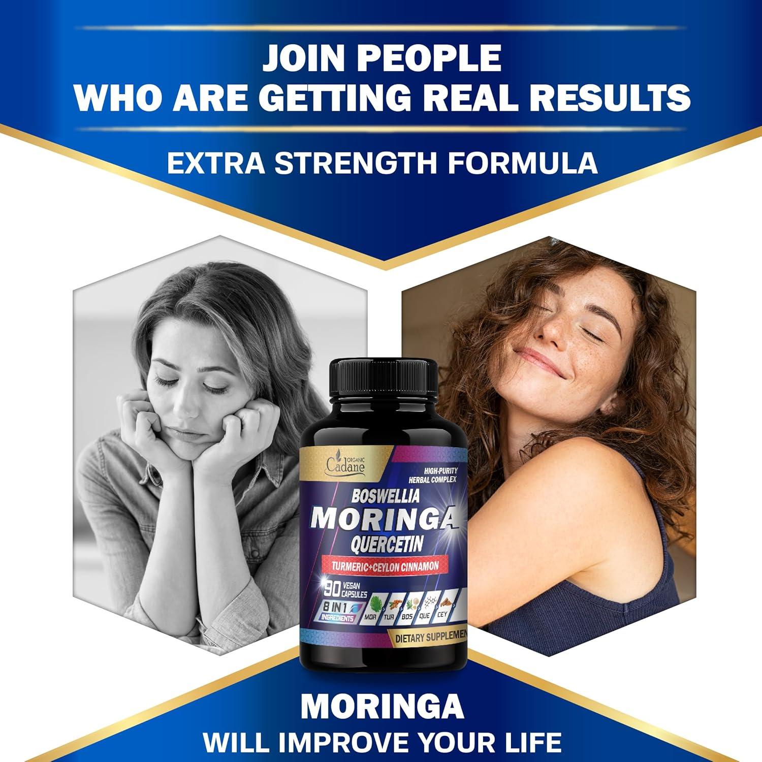 Suplemento de Moringa Orgánica Cadane 90 Cápsulas Vegetales