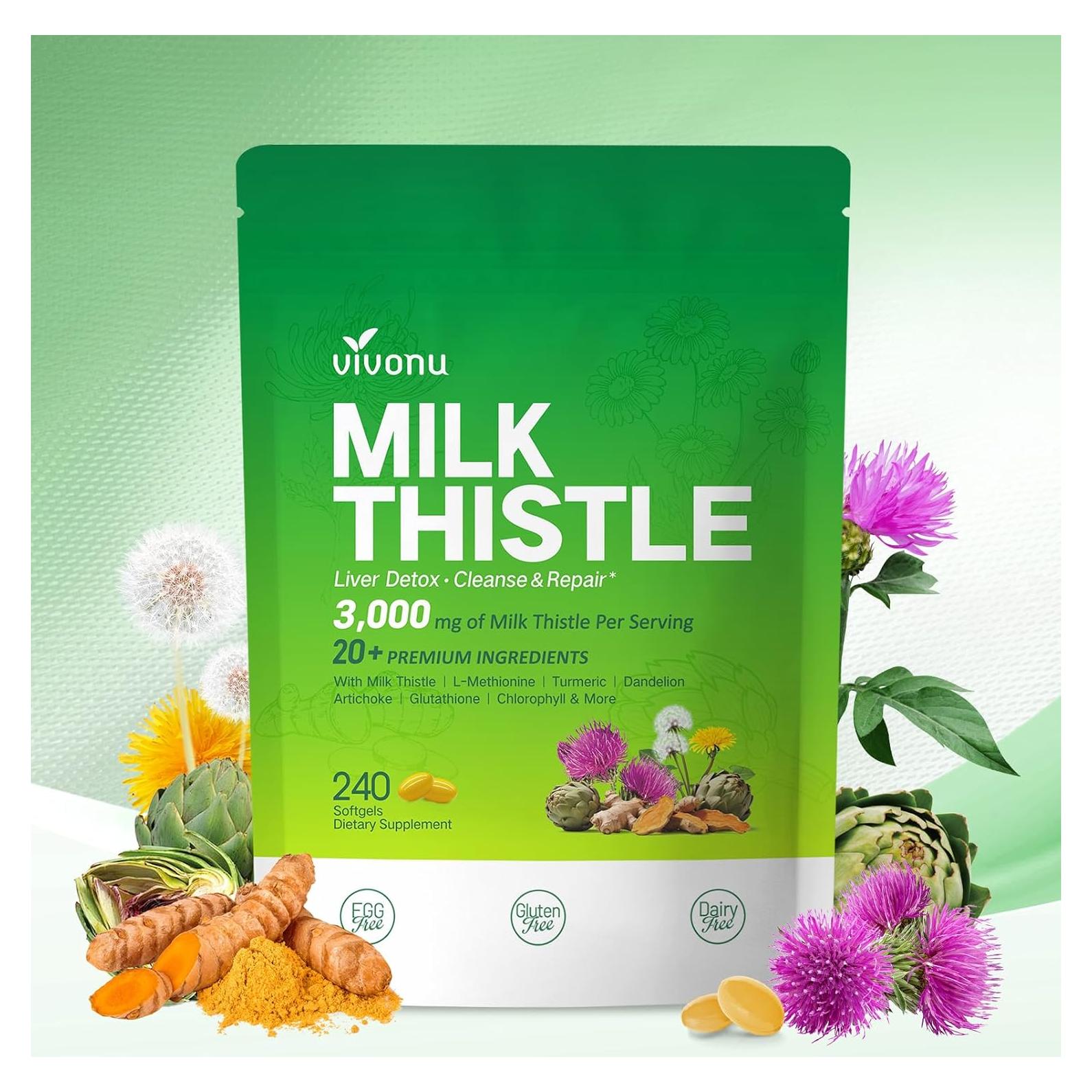 Cápsulas Detox Hepático VivoNu 3000mg 240 Gelatinas Blandas